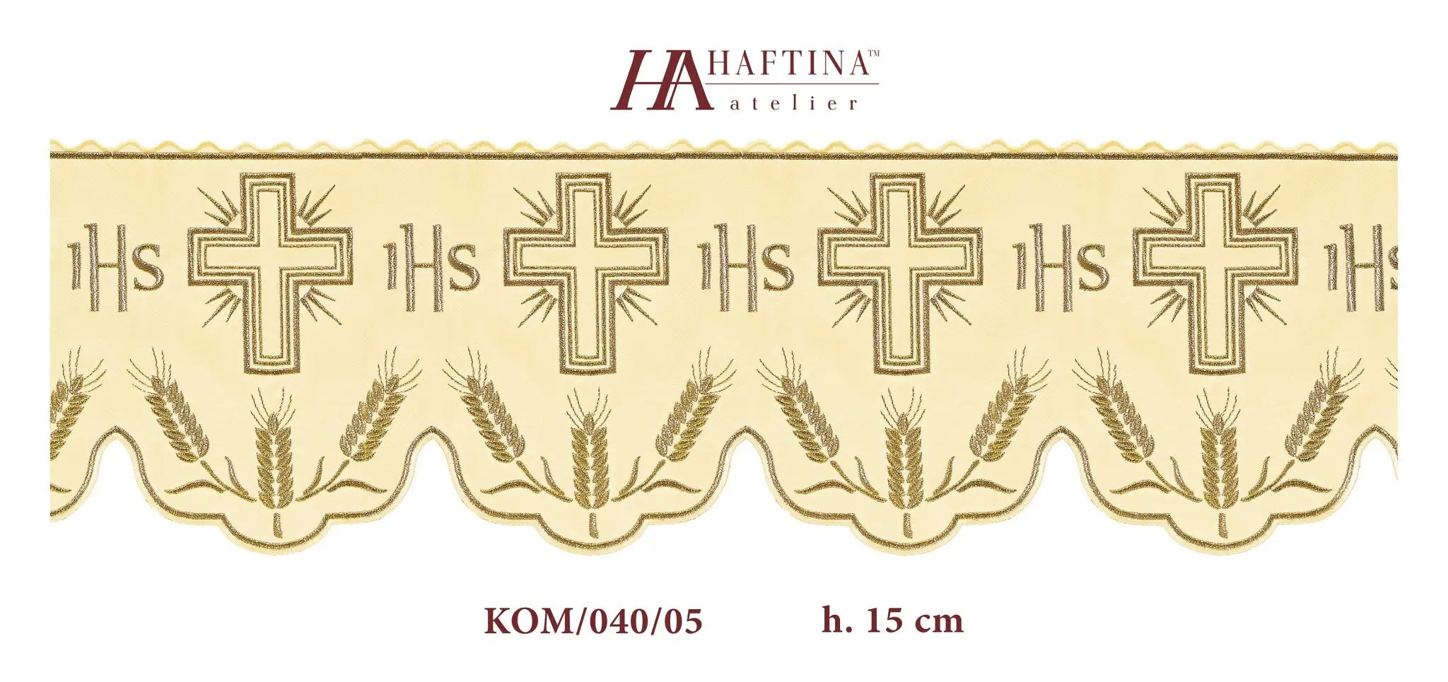 Metre with IHS monogram in ecru with cross motif