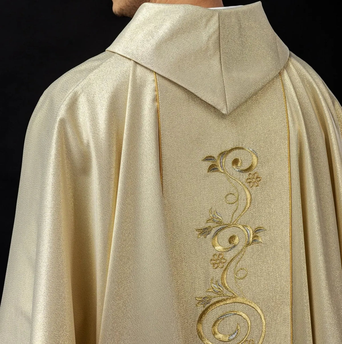Glittering chasuble with the image of the Holy Family