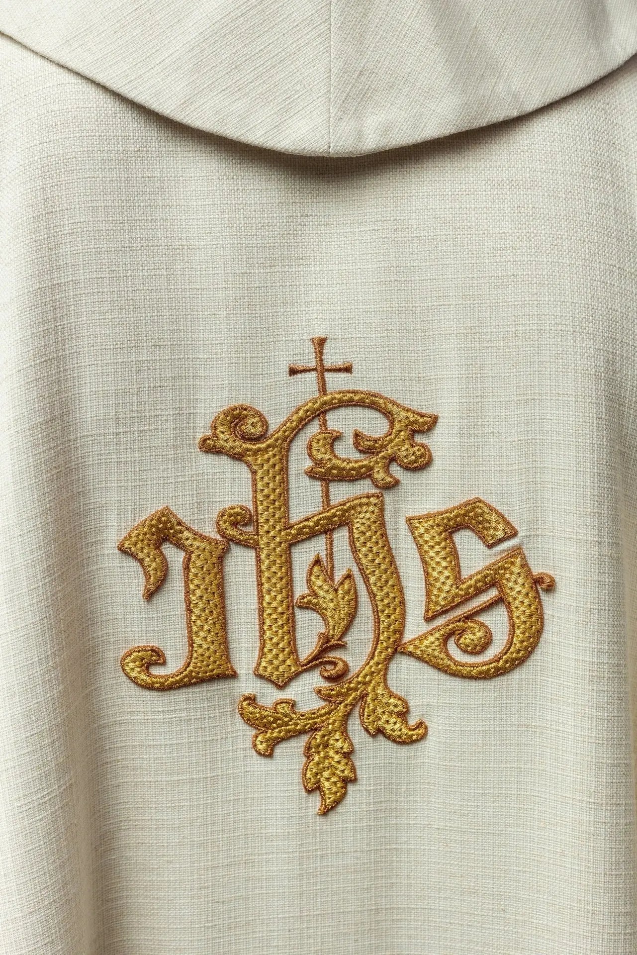 Ecru Chasuble with the Image of Jesus the Good Shepherd with the Lamb