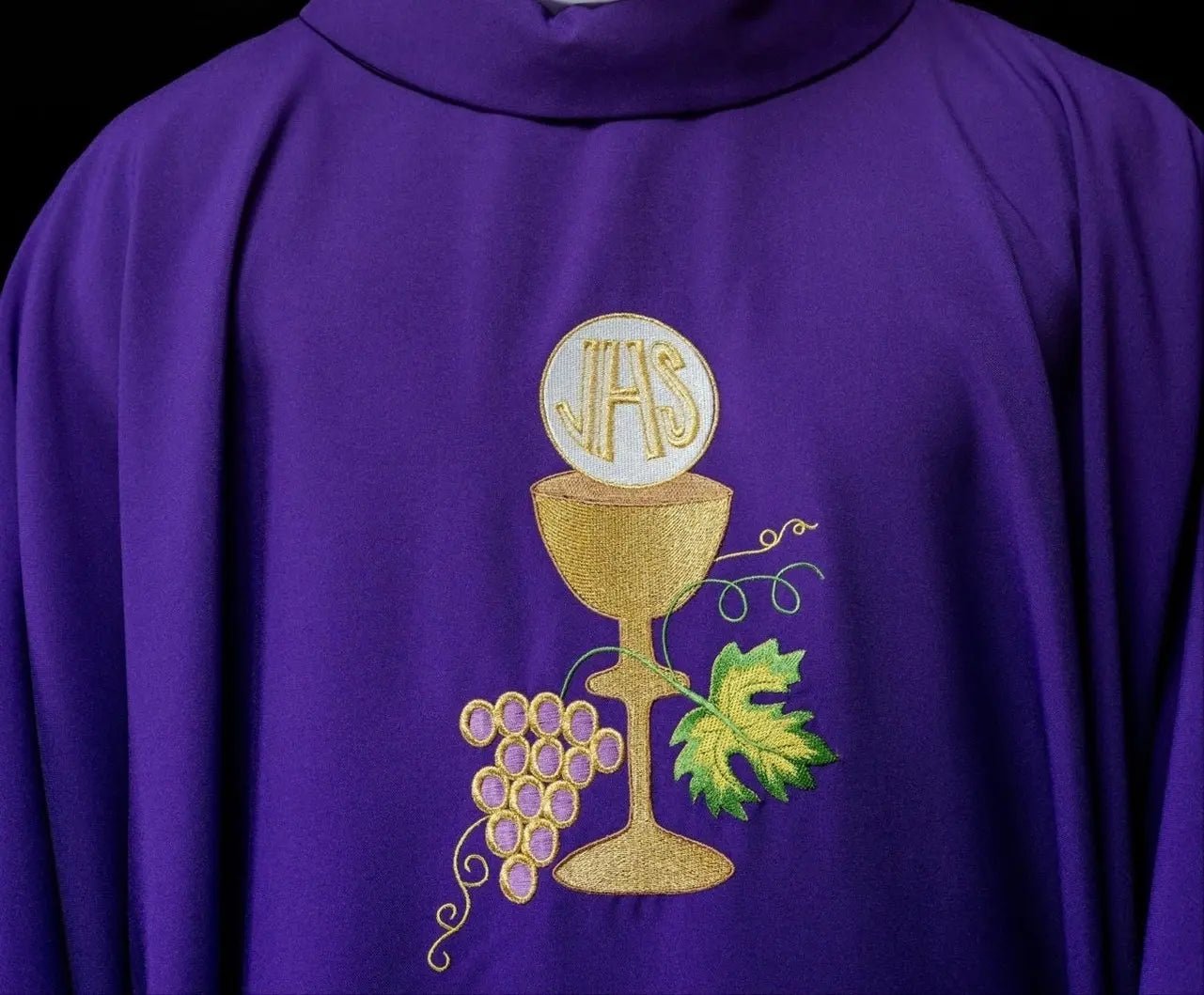 Chasuble violette Calice et raisin