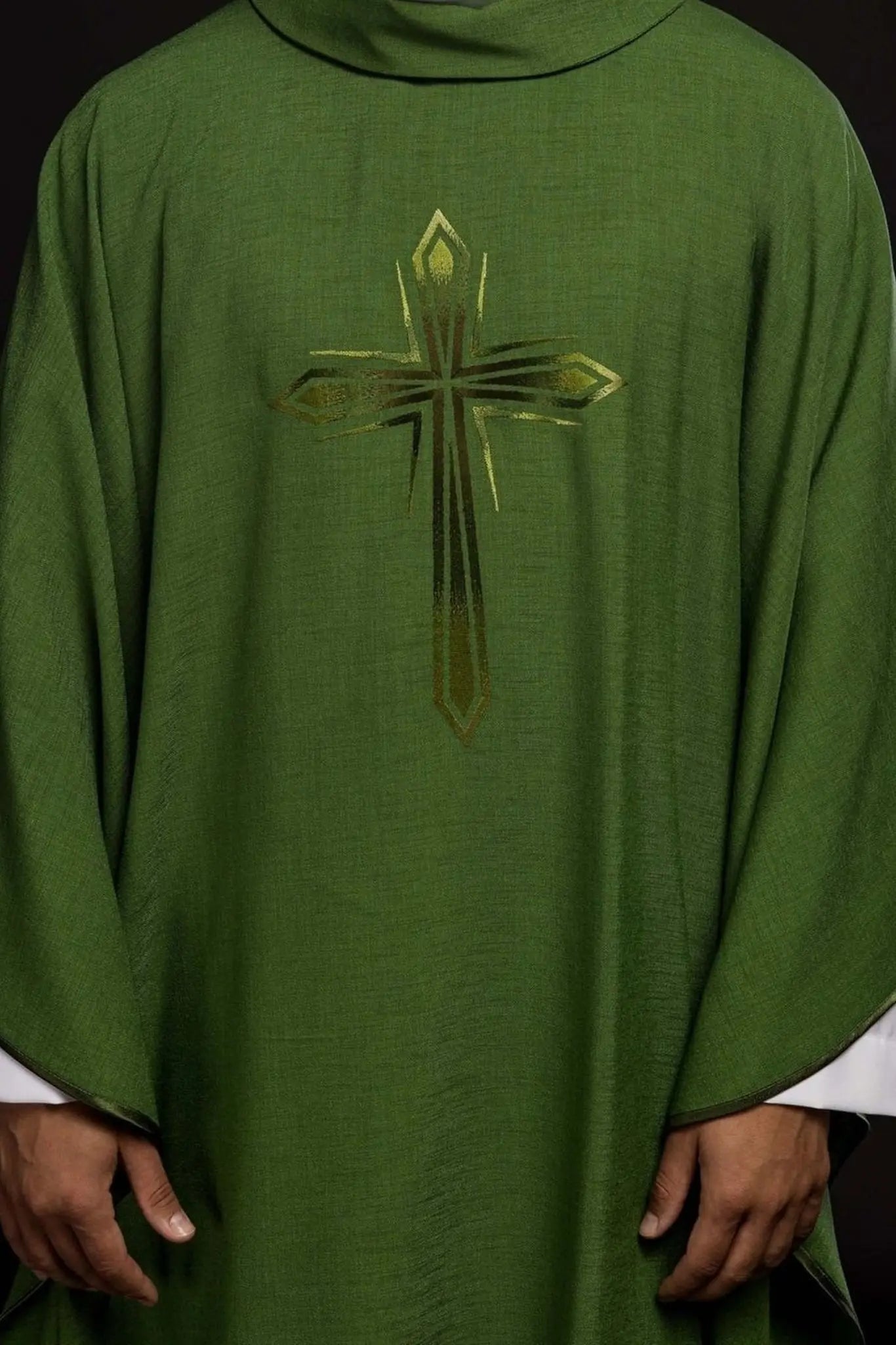 Embroidered chasuble in green
