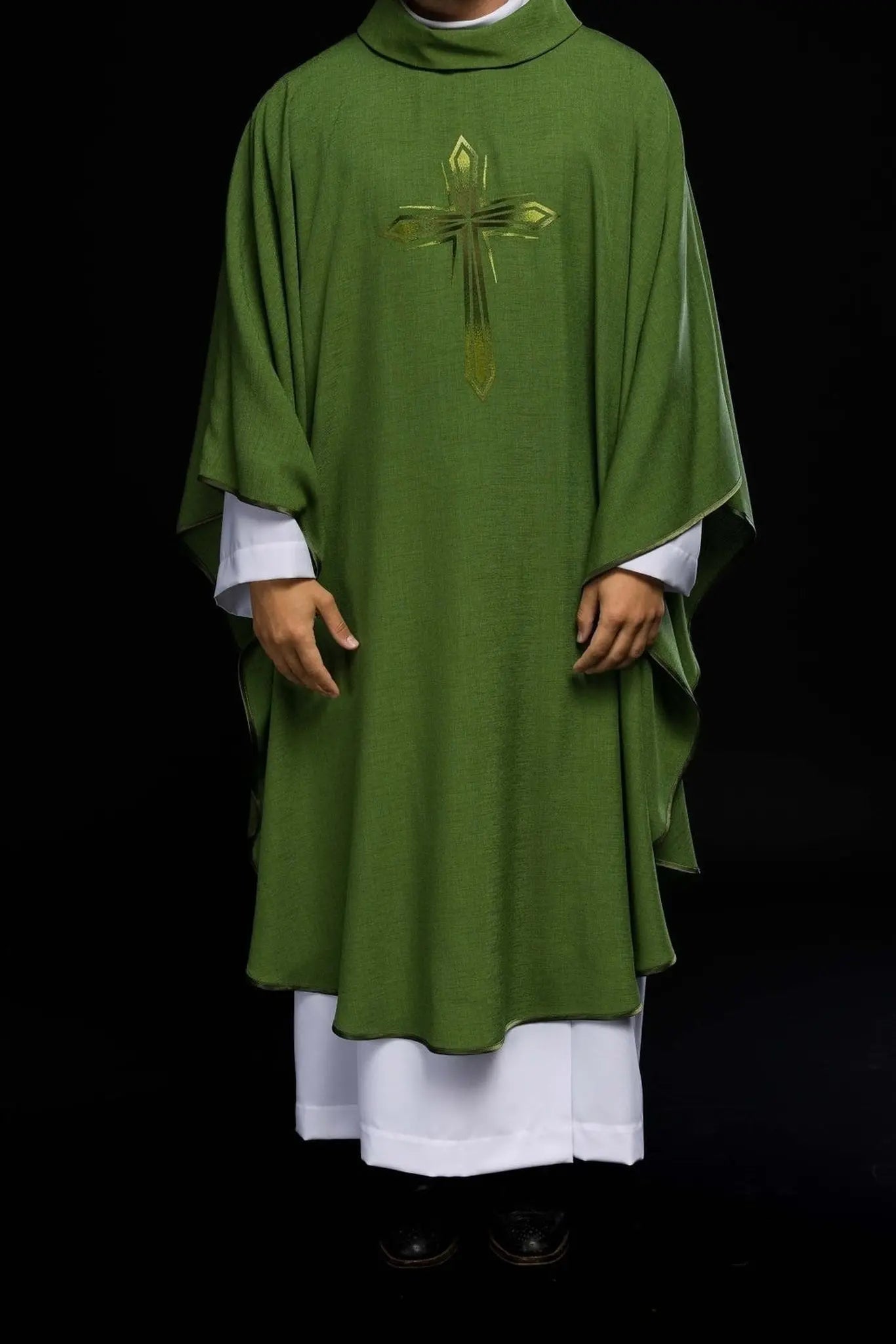 Chasuble brodée en vert