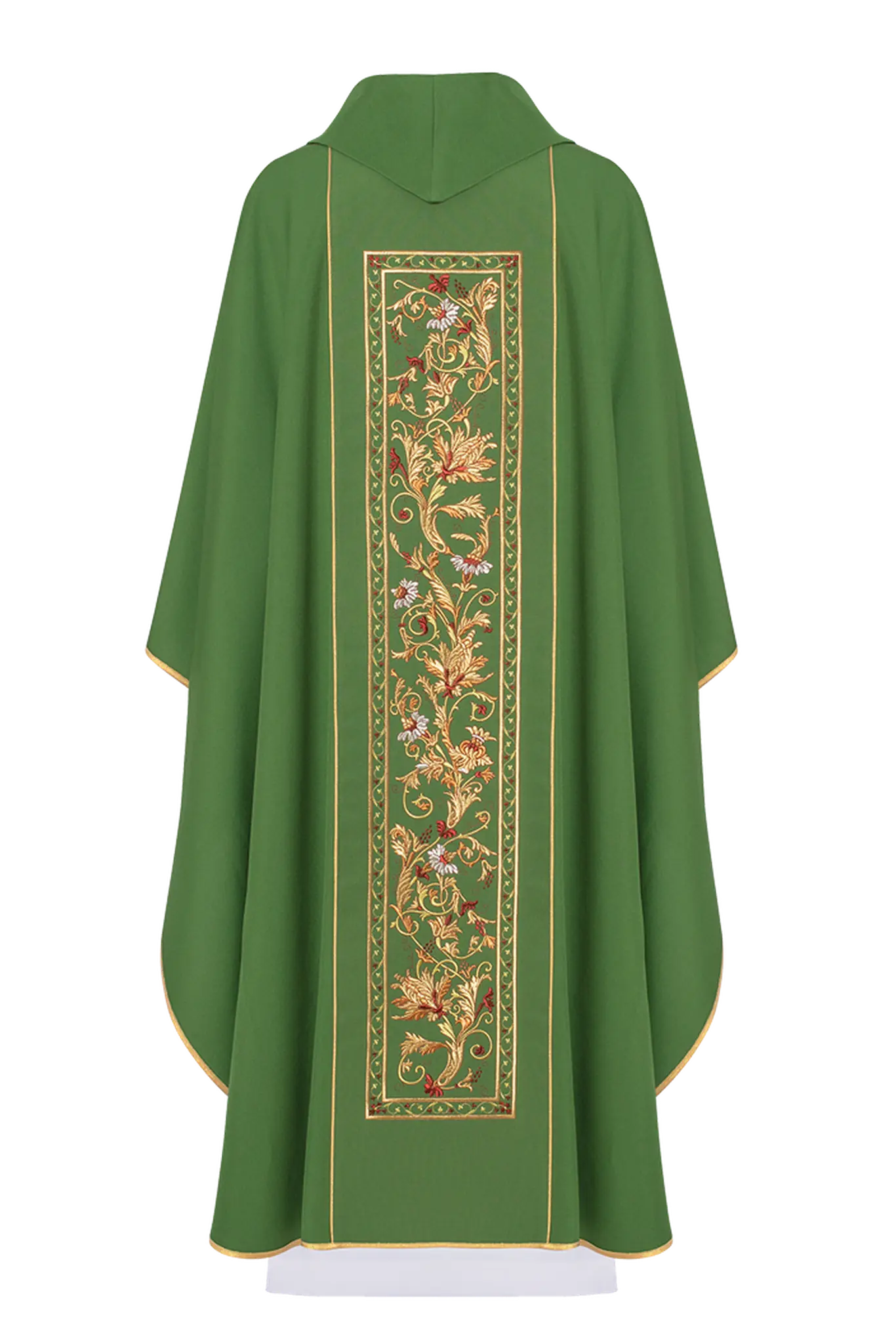 Embroidered chasuble with IHS symbol Green richly decorated