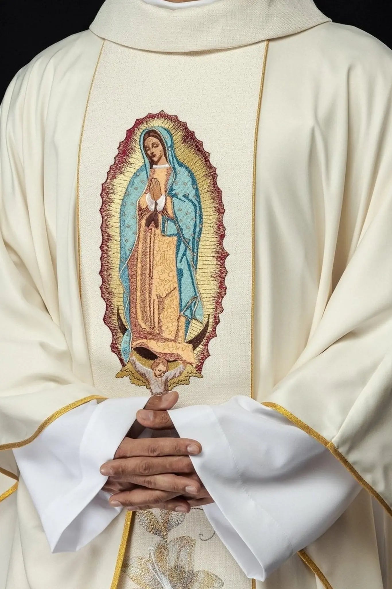 Embroidered chasuble with the image of Our Lady of Guadalupe