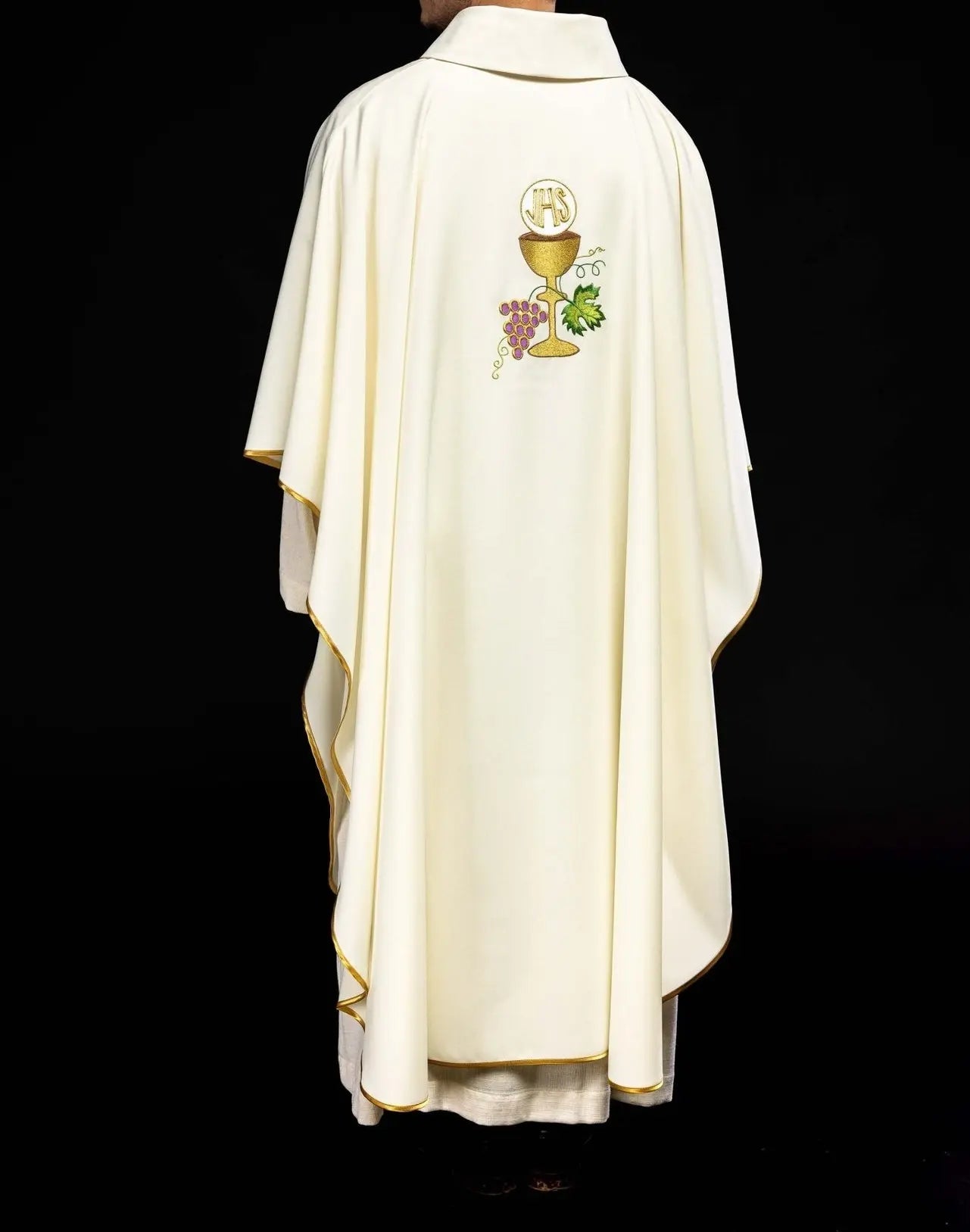 Chasuble calice Croix et raisins écru