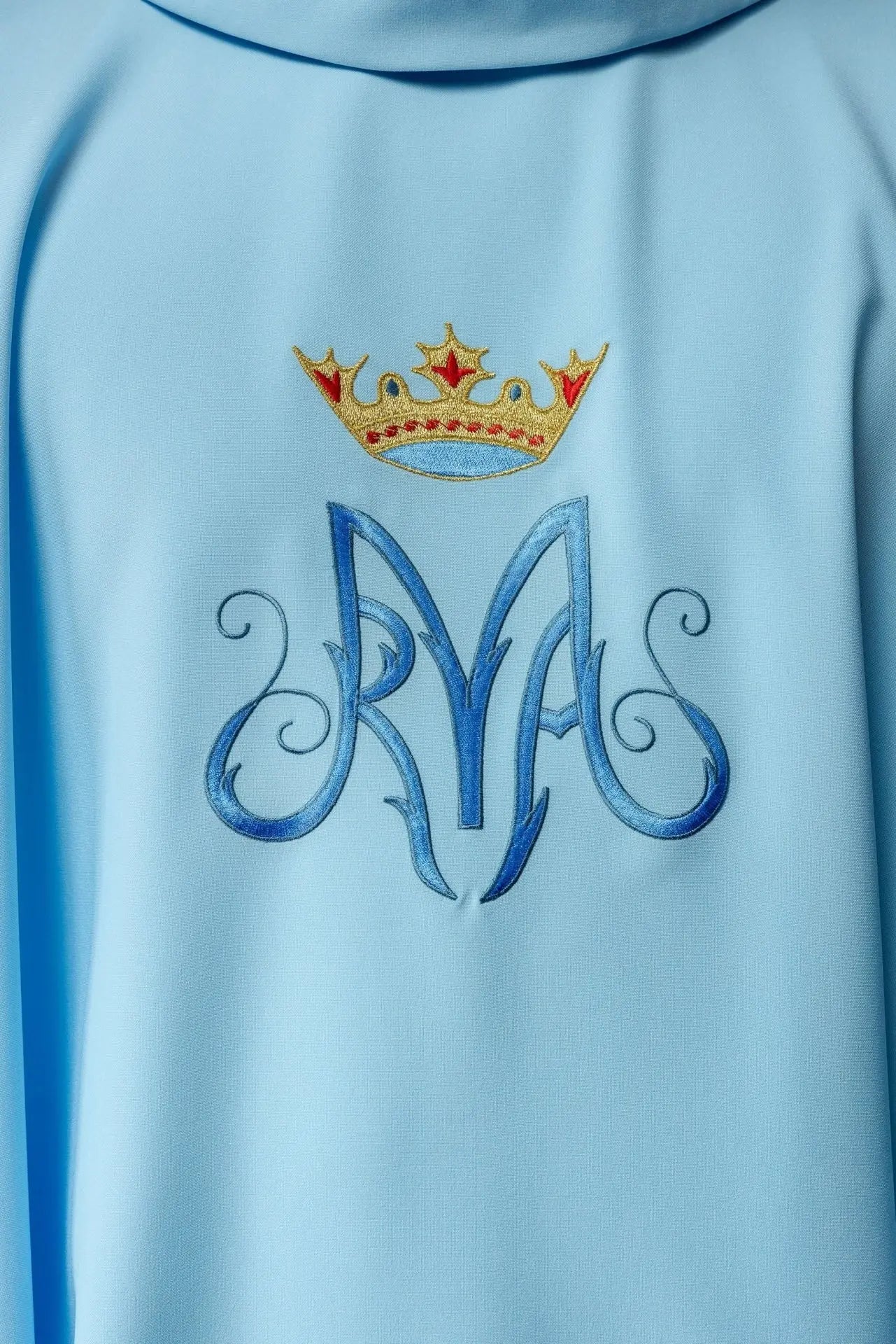 Chasuble liturgique mariale en bleu