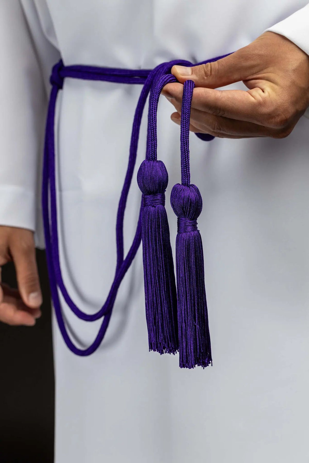 Purple Liturgical Cincture with Tassels - HAFTINA ATELIER