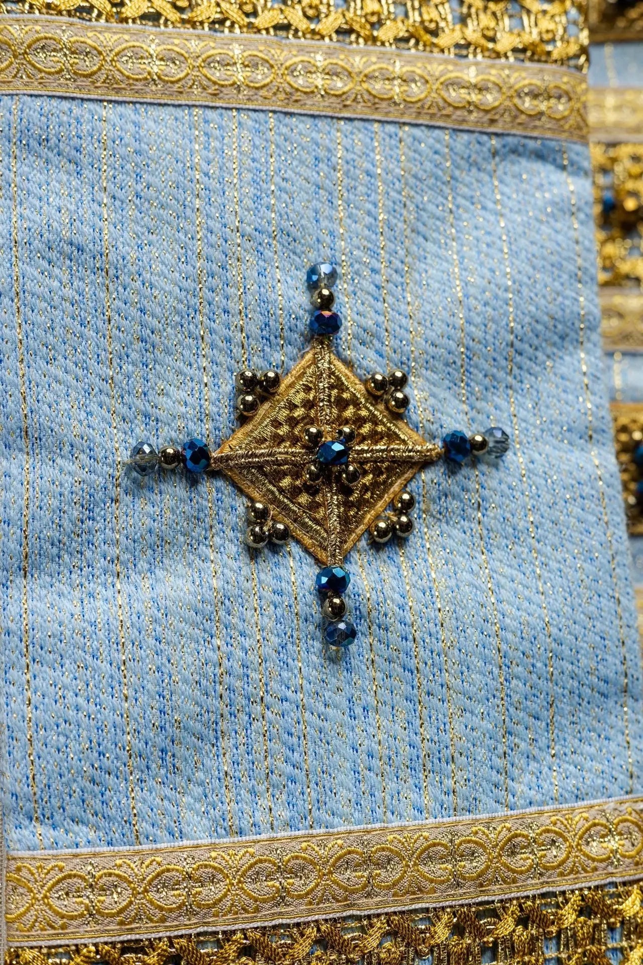 Handmade Marian Chasuble with Natural Stones – Handmade 7004 Collection