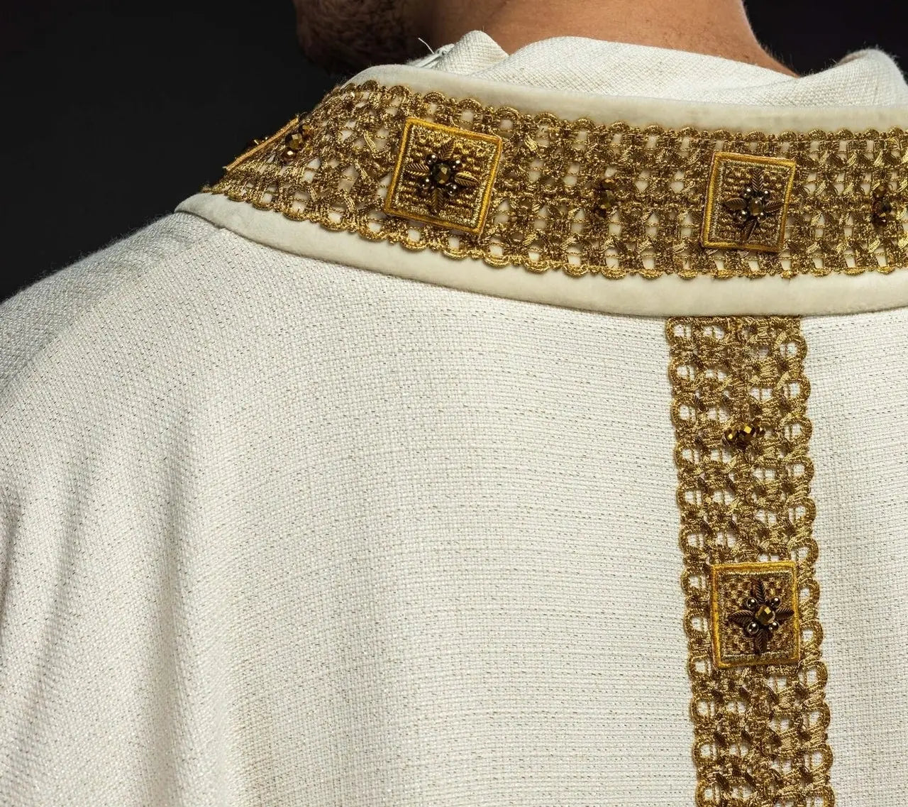 Handcrafted Chasuble with Natural Stones – Handmade Collection 7002