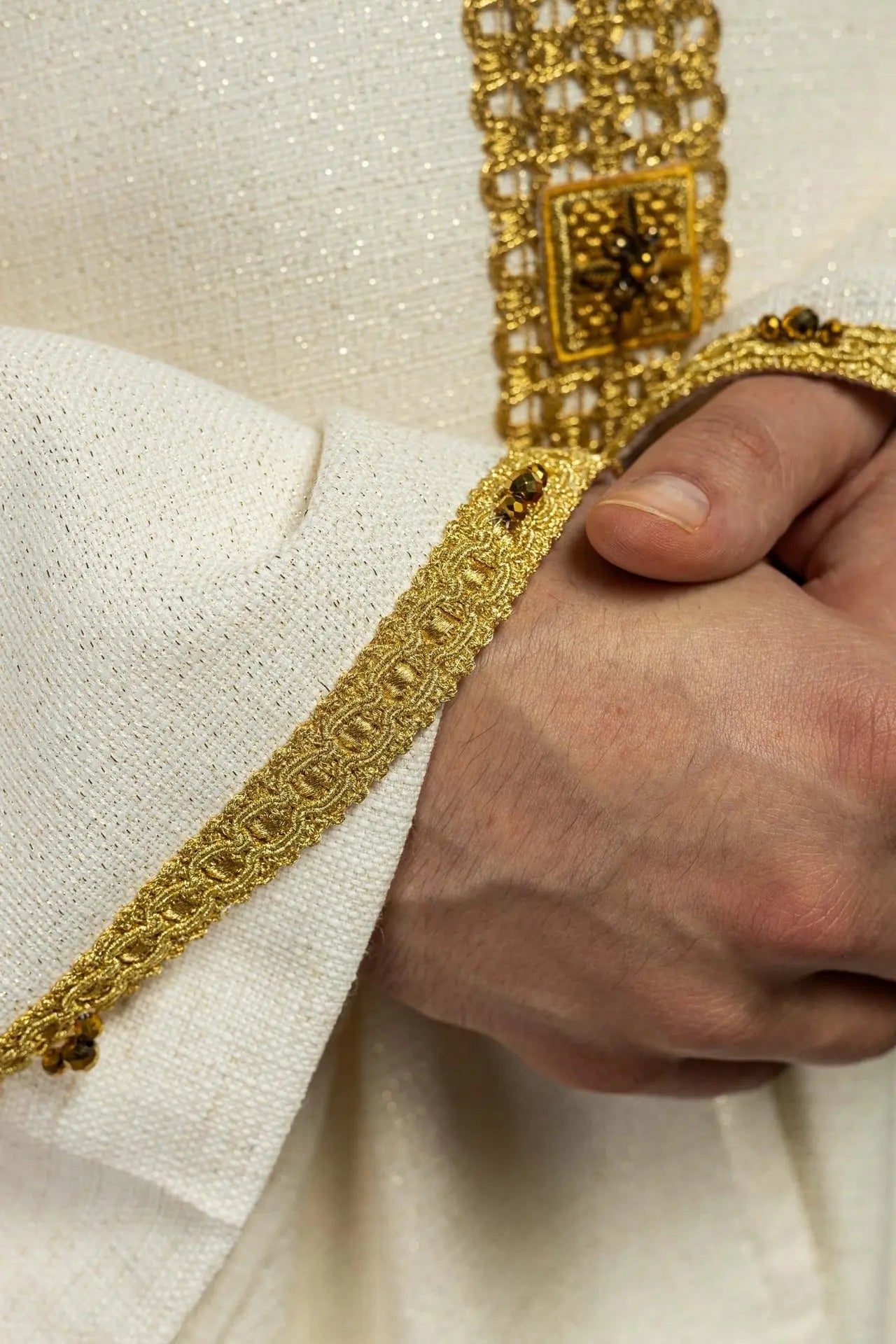 Handcrafted Chasuble with Natural Stones – Handmade Collection 7002