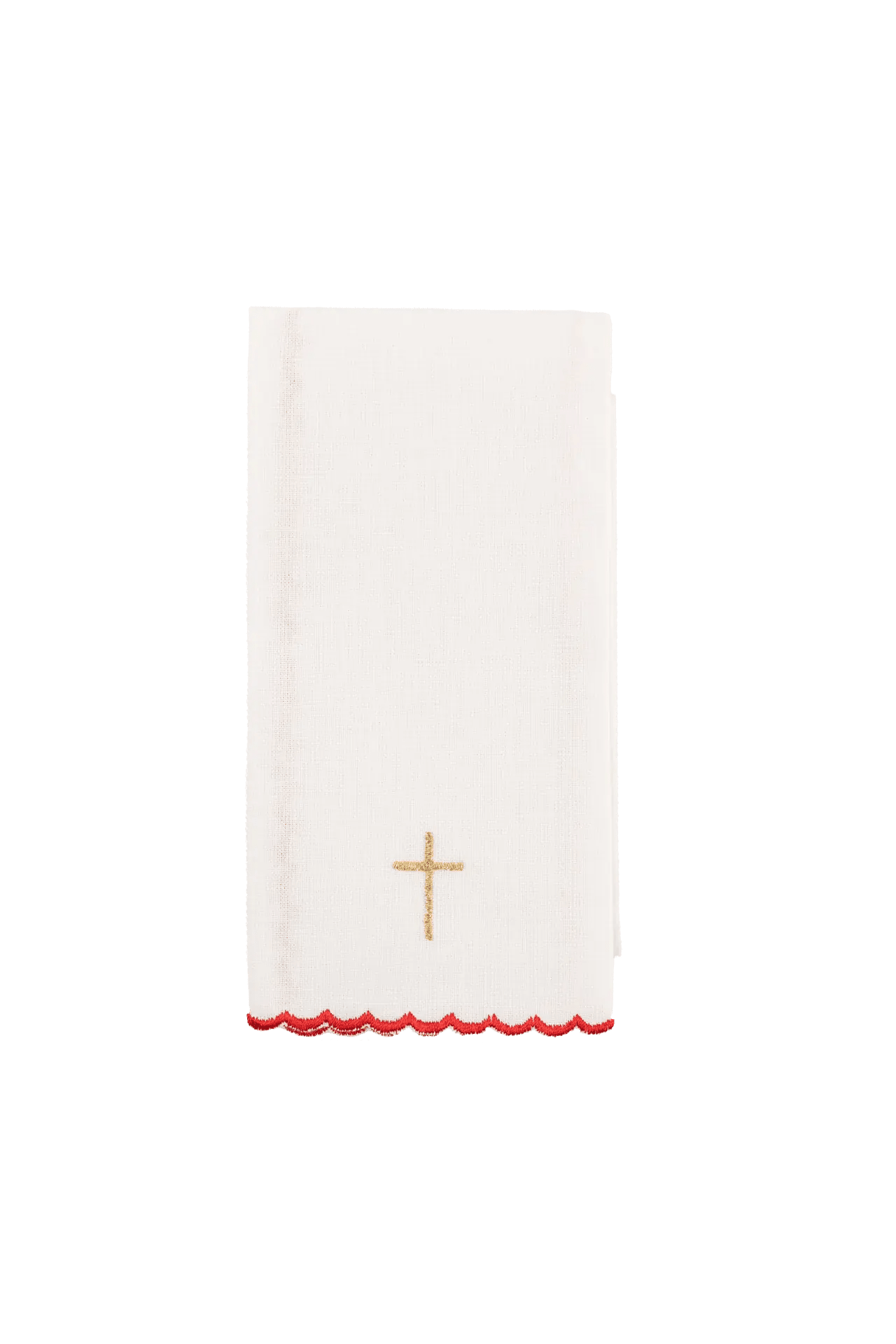 Red Chalice Linen Set with Holy Spirit Embroidery - HAFTINA ATELIER