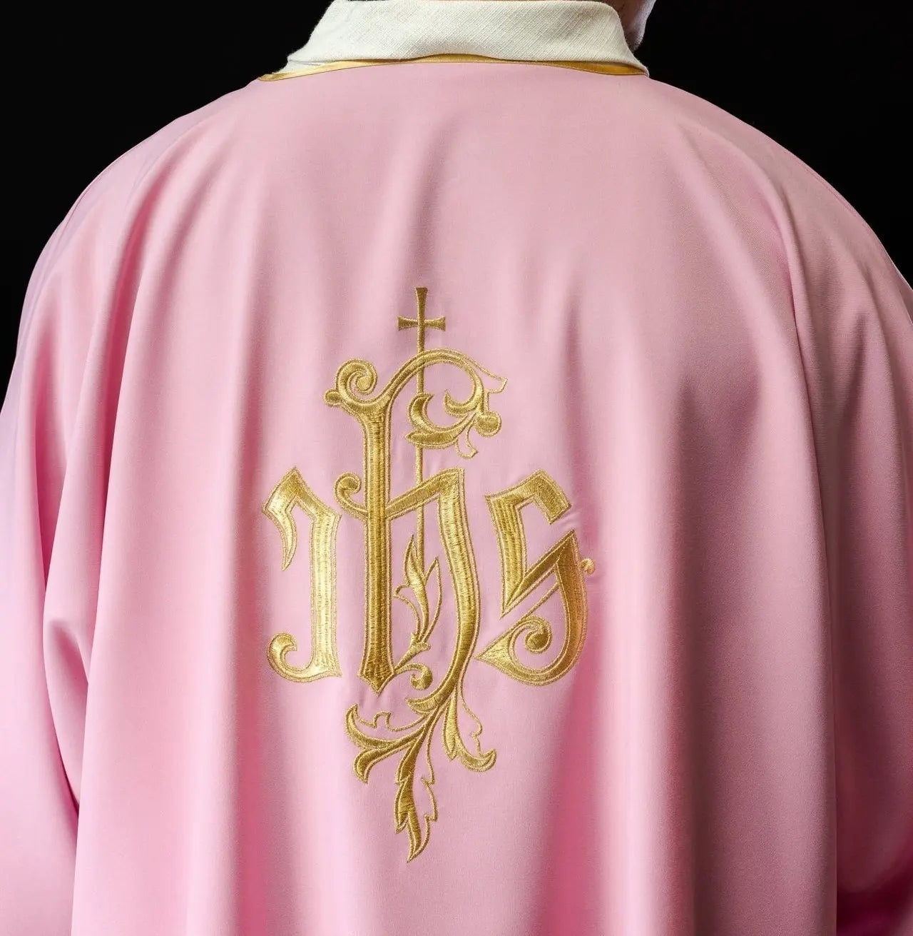 Pink IHS Embroidered Dalmatics