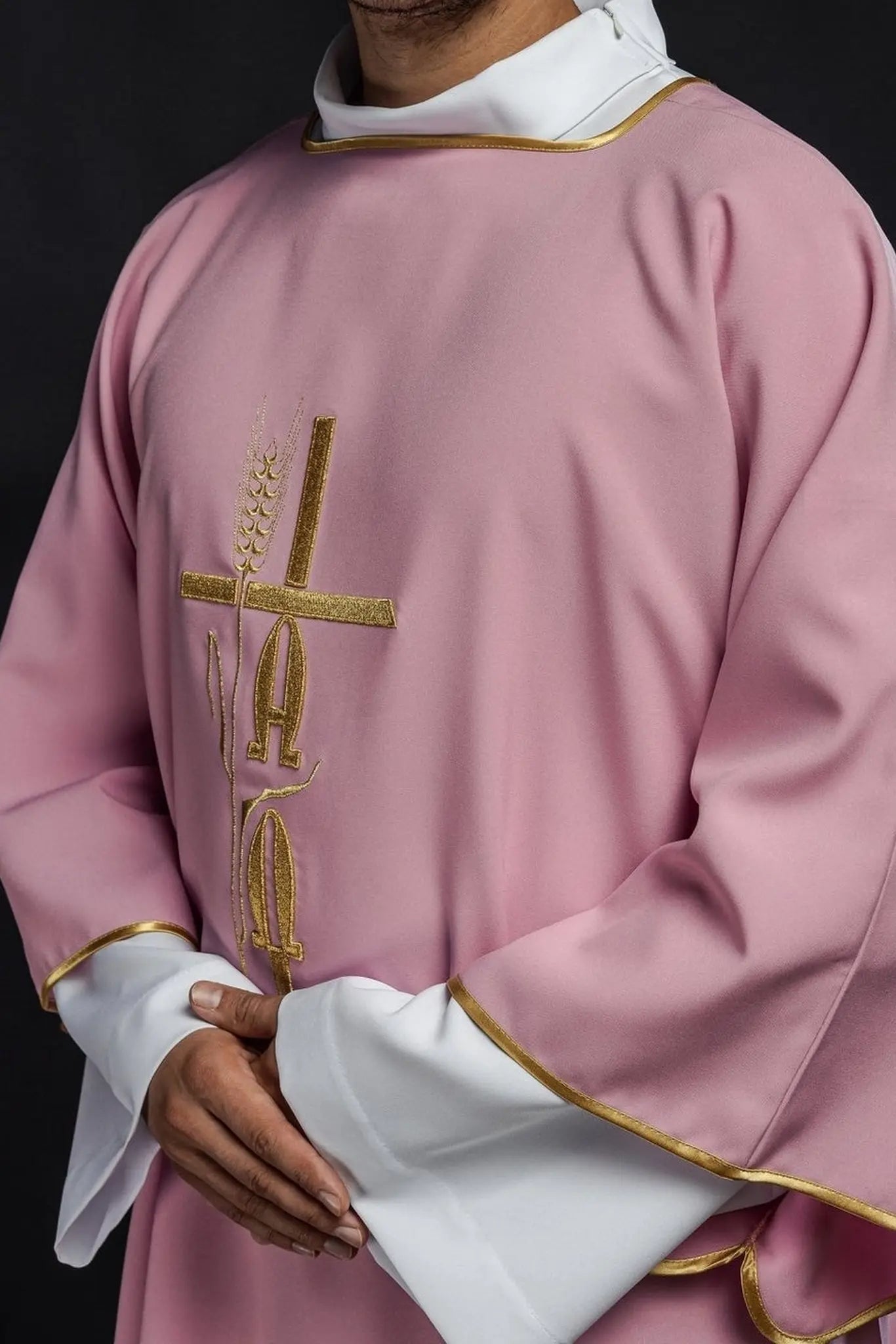 Pink Dalmatia with Alpha Omega embroidery