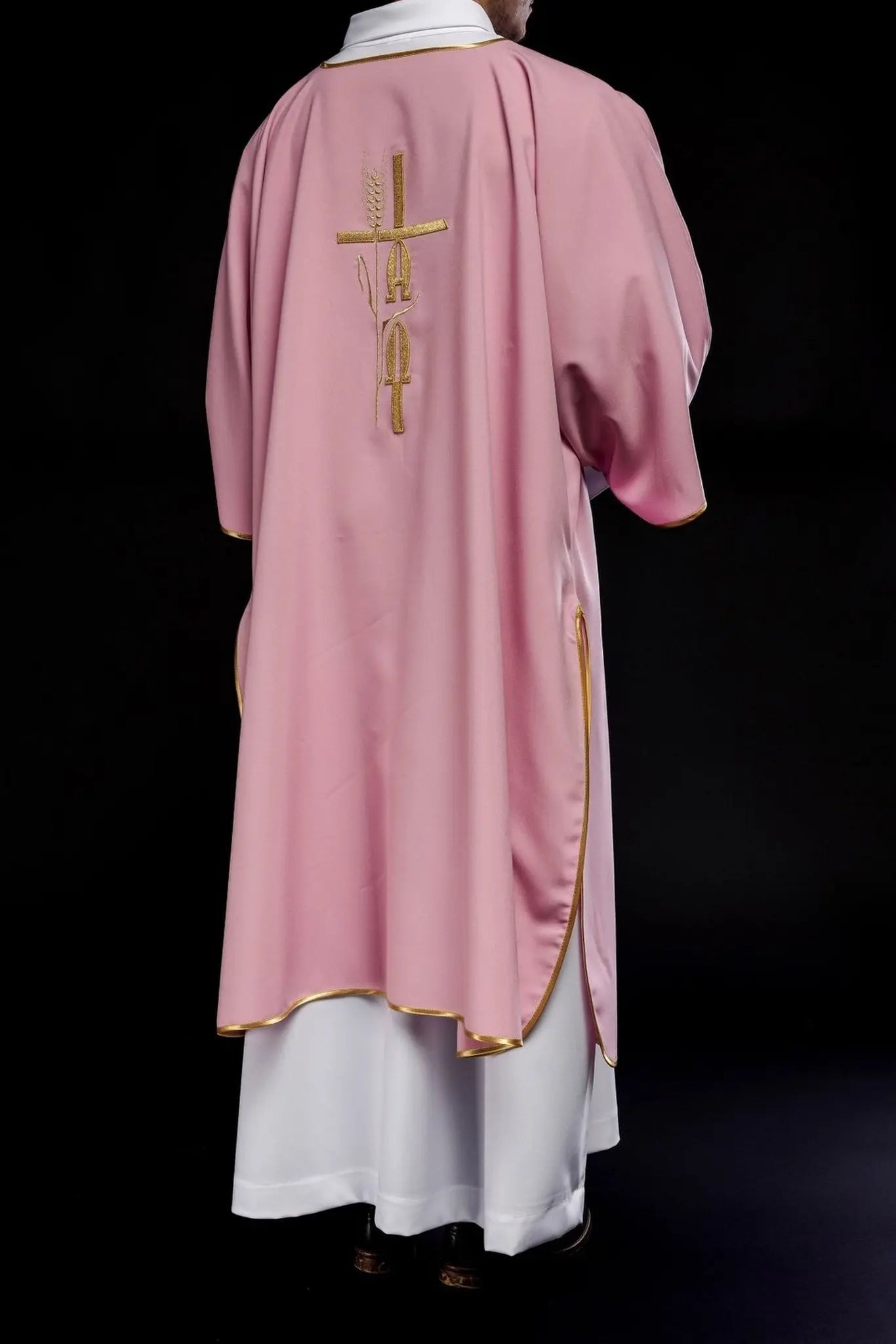 Pink Dalmatia with Alpha Omega embroidery