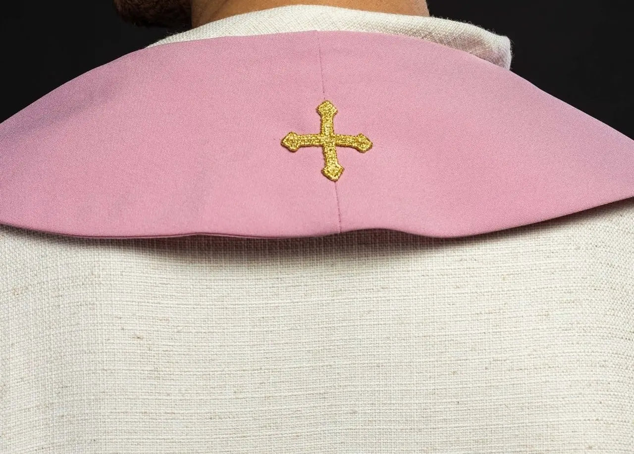 Pink IHS priest's stole
