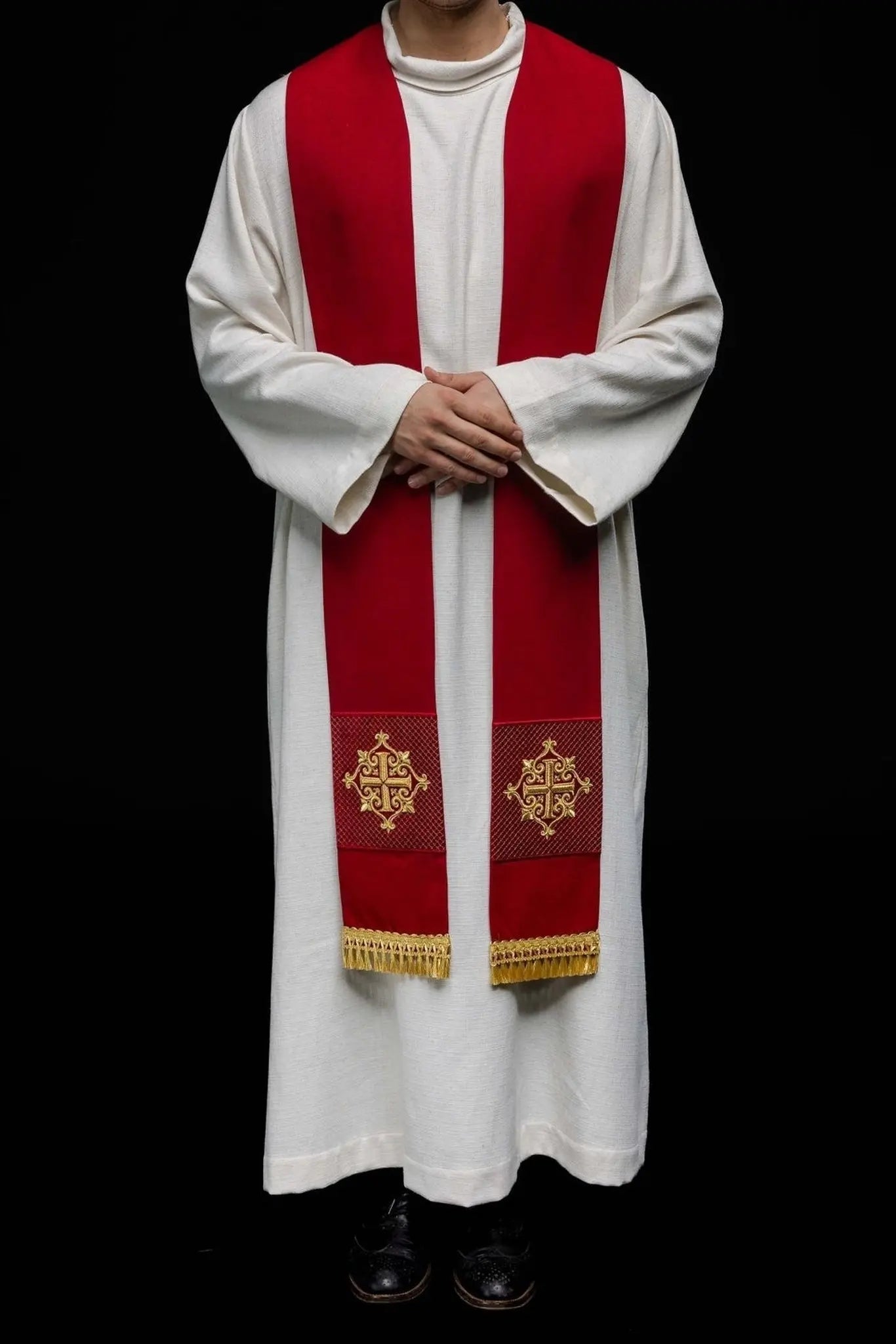 Étole en velours rouge