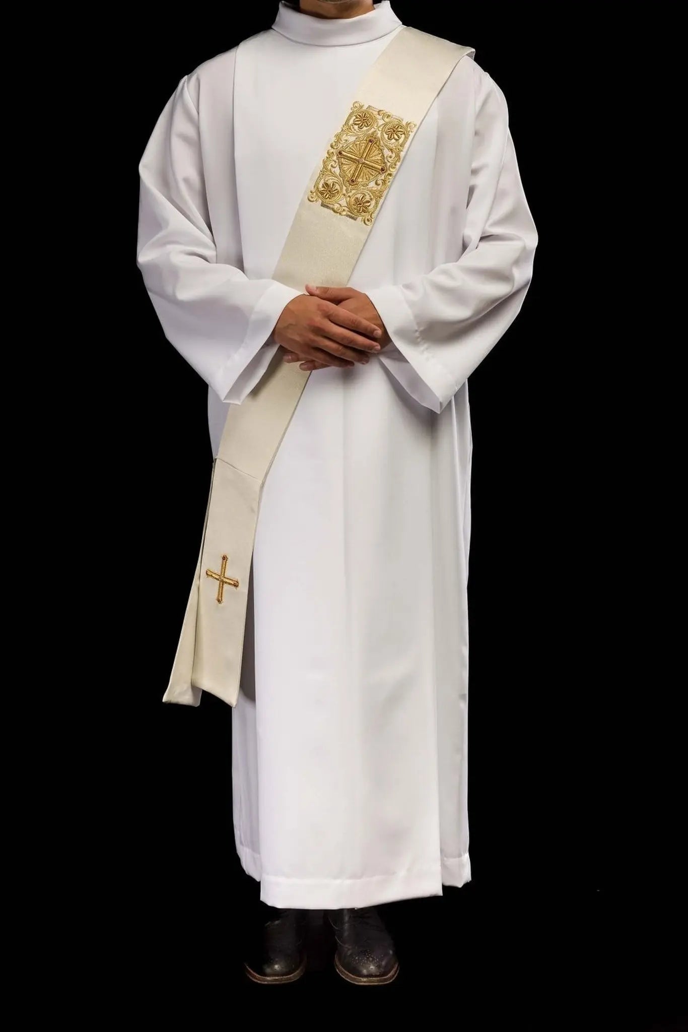 Étole de diacre brodée avec croix LE/2210