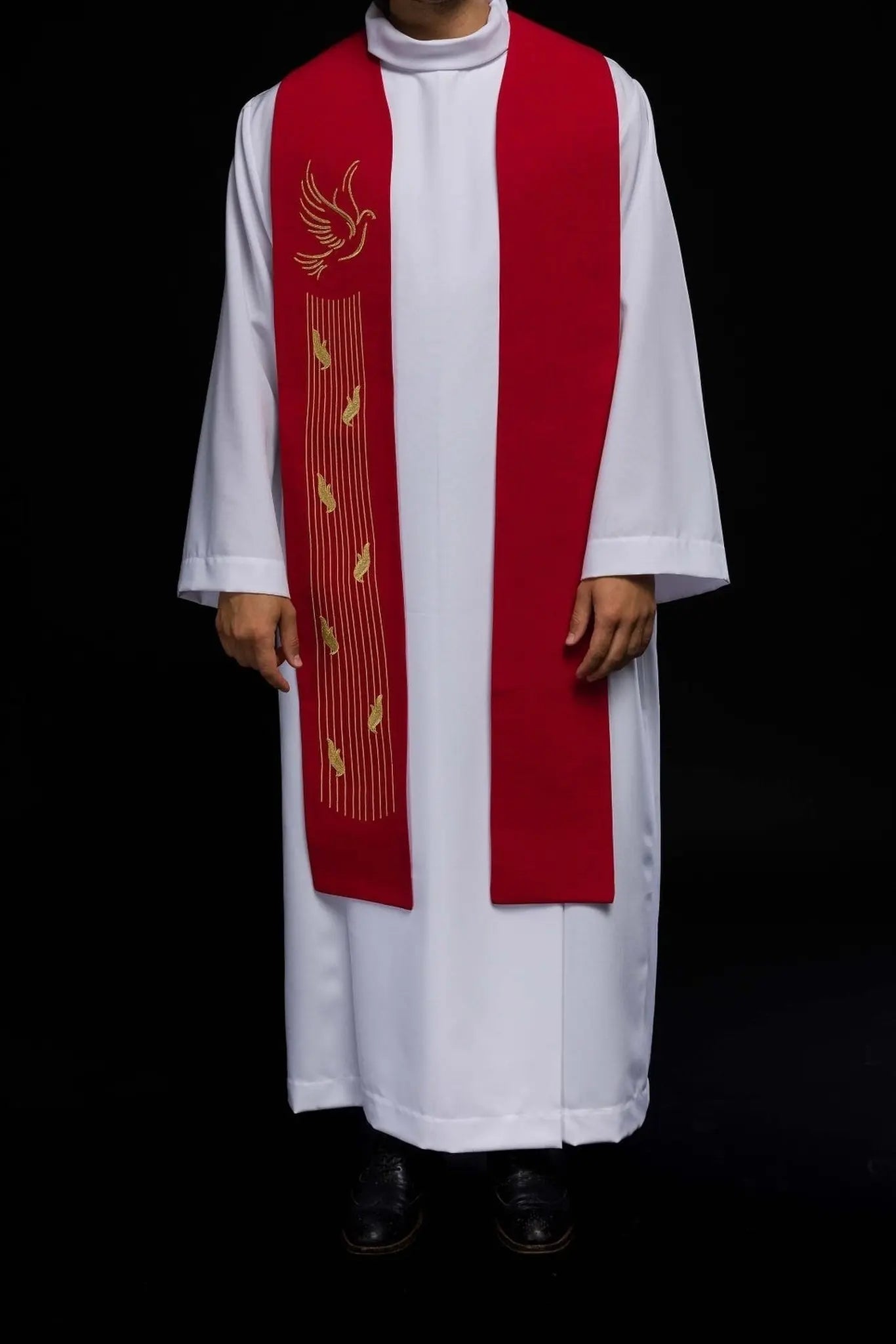 Embroidered stole Holy Spirit Red