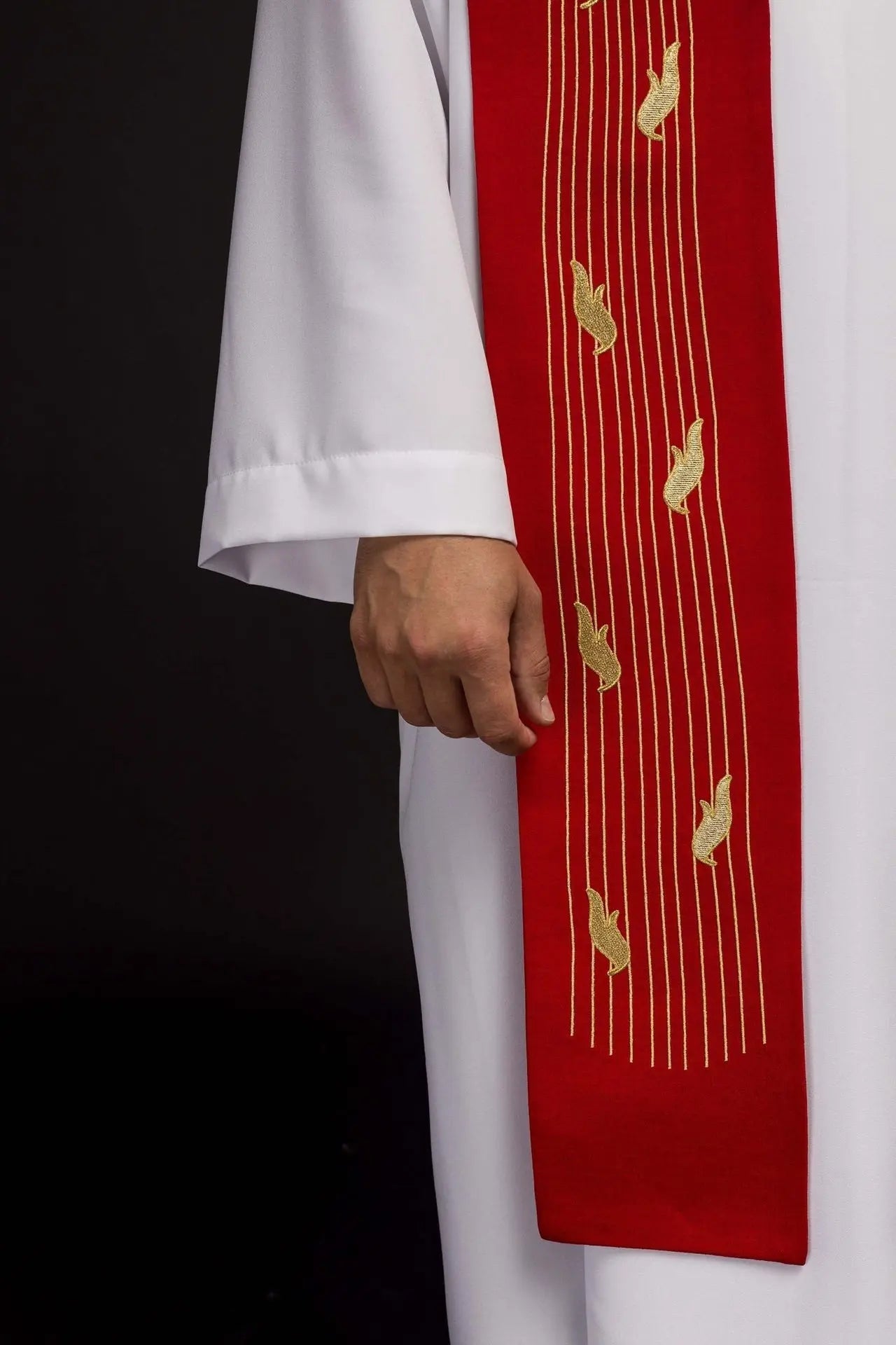 Embroidered stole Holy Spirit Red