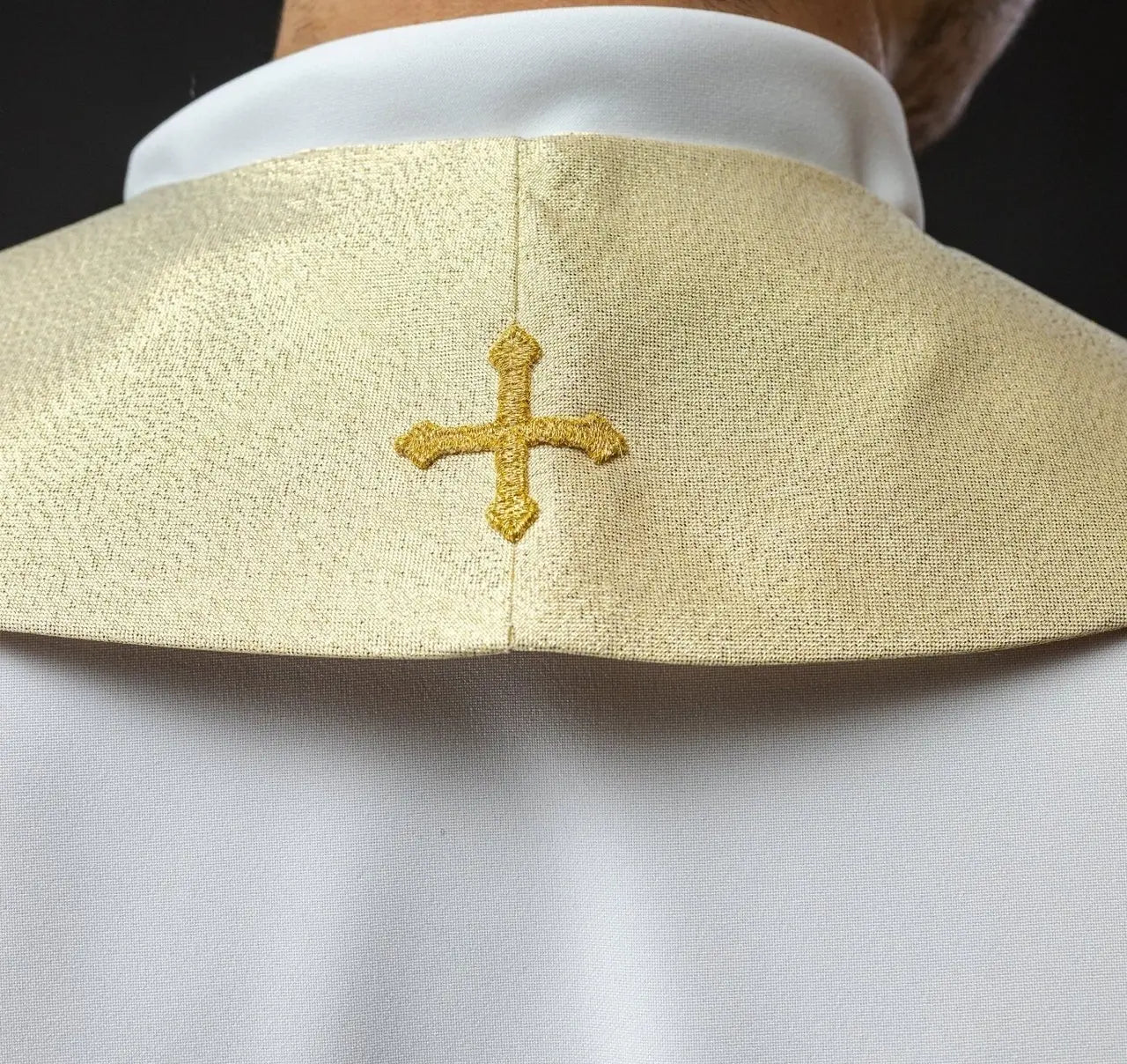 Embroidered ecru stole