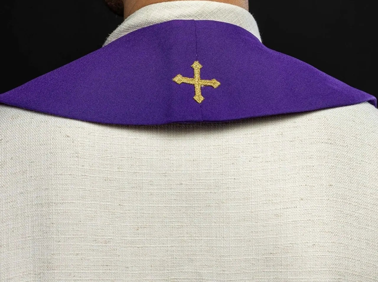 Embroidered stole Jerusalem Cross Purple