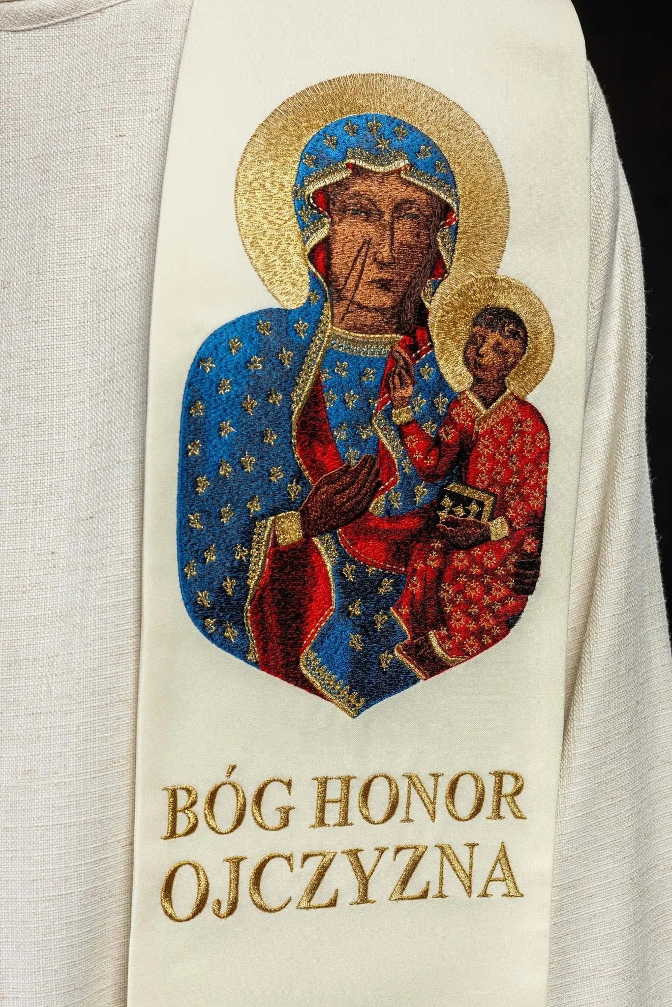 Embroidered stole Our Lady of Czestochowa