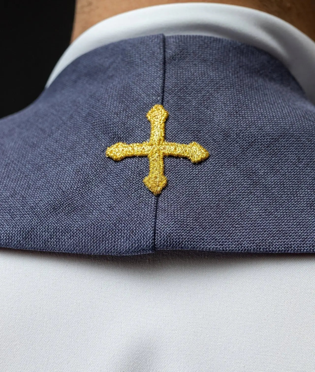 Advent embroidered stole with crosses purple