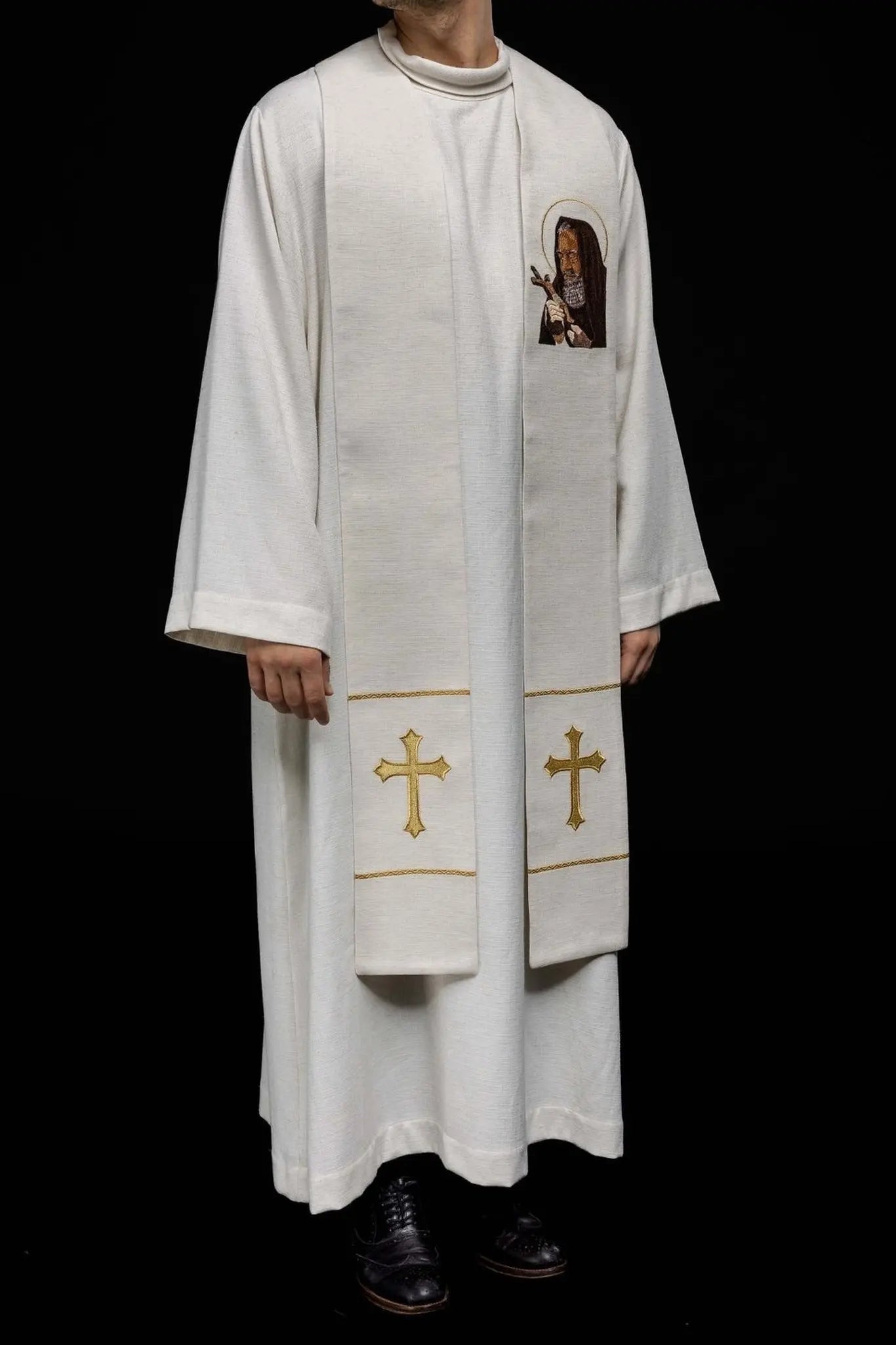 Embroidered Stole with the Image of Padre Pio