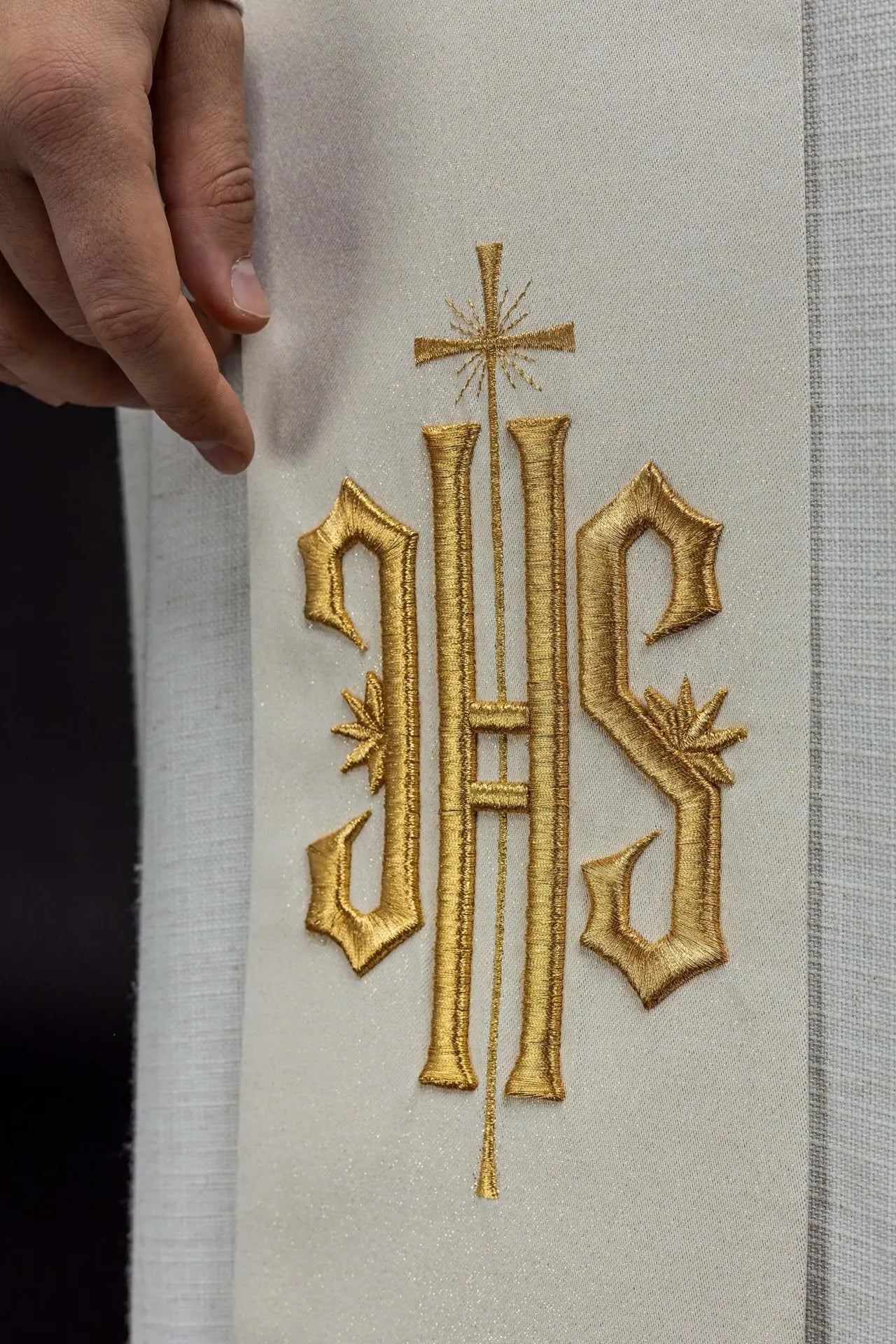 Embroidered Stole Featuring the Image of Saint Florian