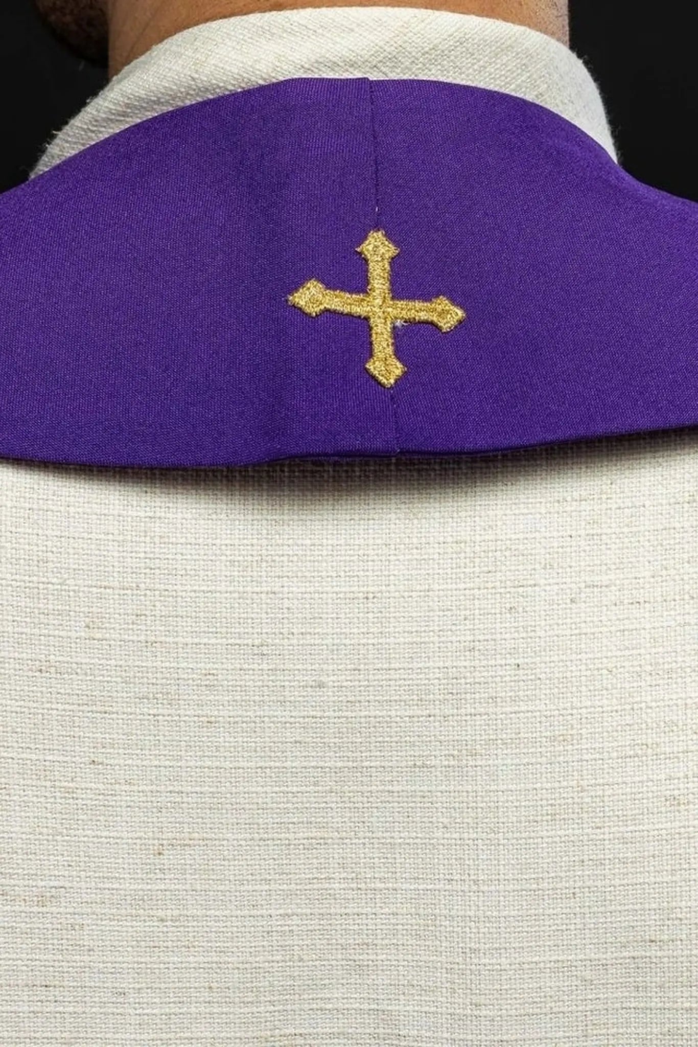 Embroidered priest's stole IHS Purple