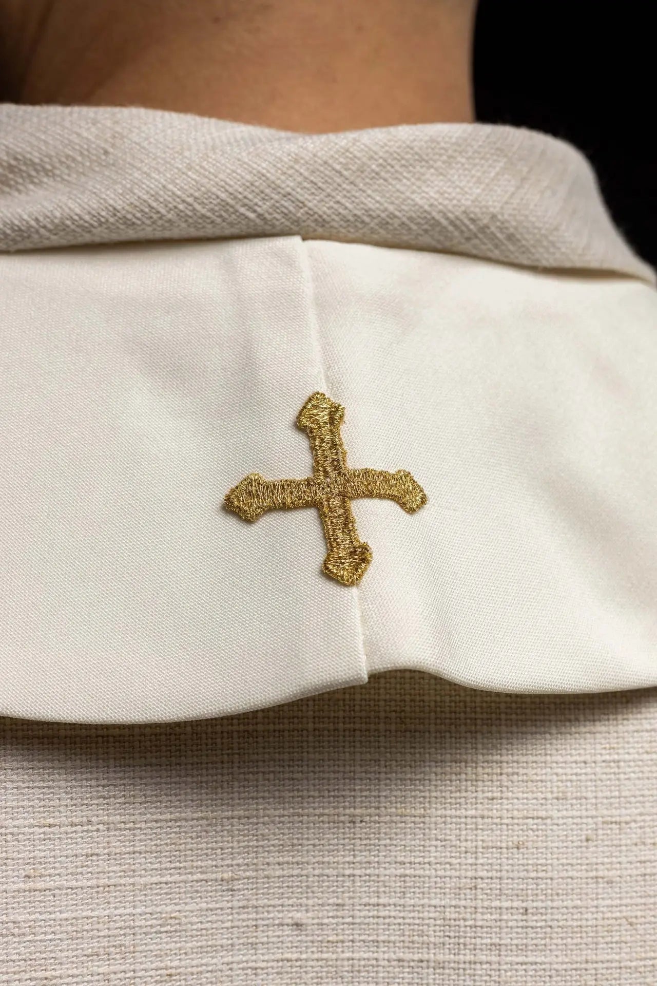 Étole sacerdotale Jésus Miséricordieux, Jésus j'ai confiance en toi écru