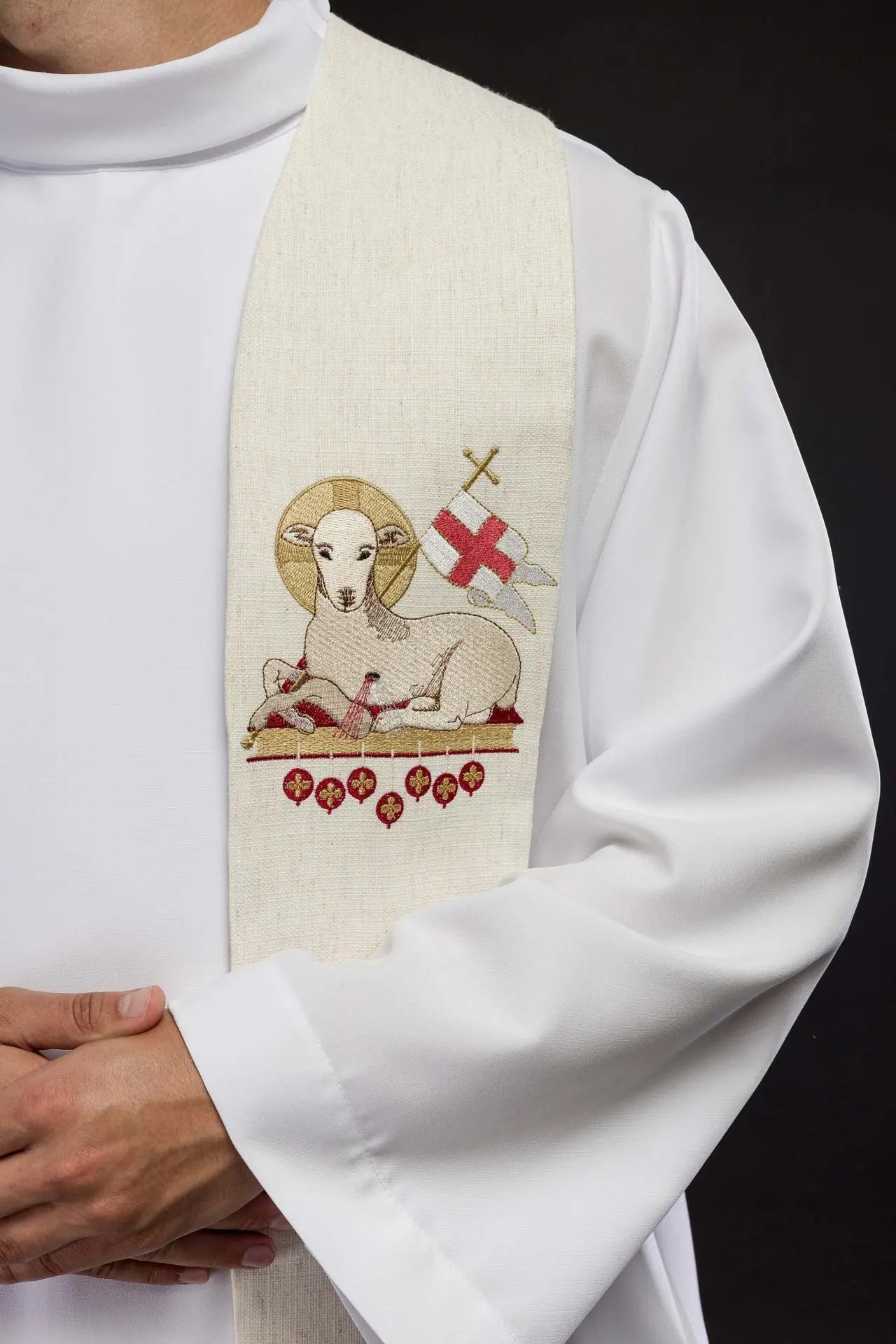 Easter stole with embroidered Lamb of God Easter