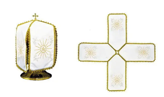 Veil for a can embroidered in the shape of the cross IHS KWE/011