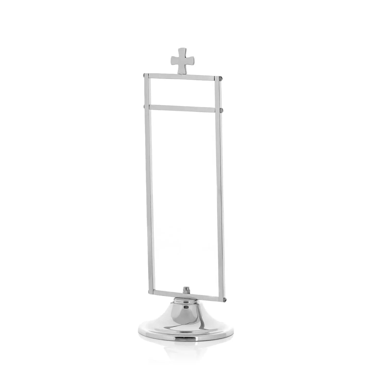 Support pour purificateur en laiton nickelé avec croix – 25 cm