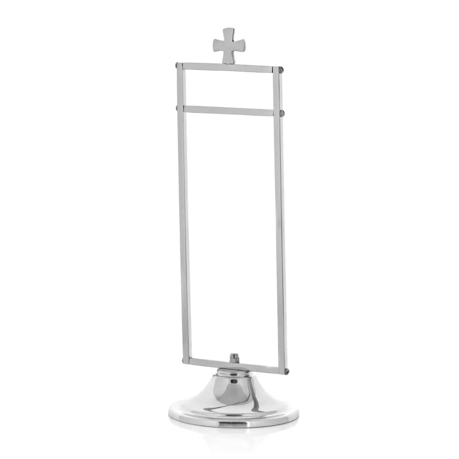 Support de purificateur en laiton nickelé avec croix – 30 cm
