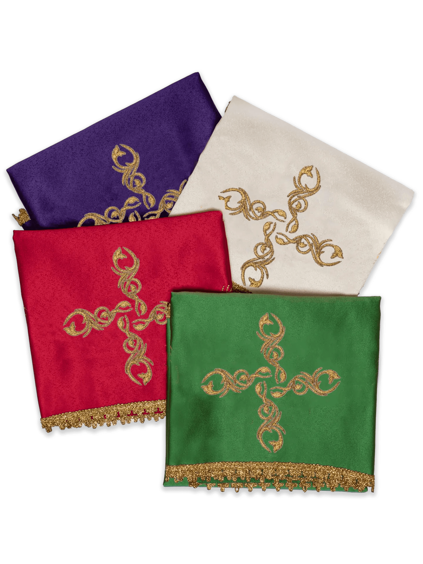 Ensemble de voiles pour le calice en quatre couleurs liturgiques