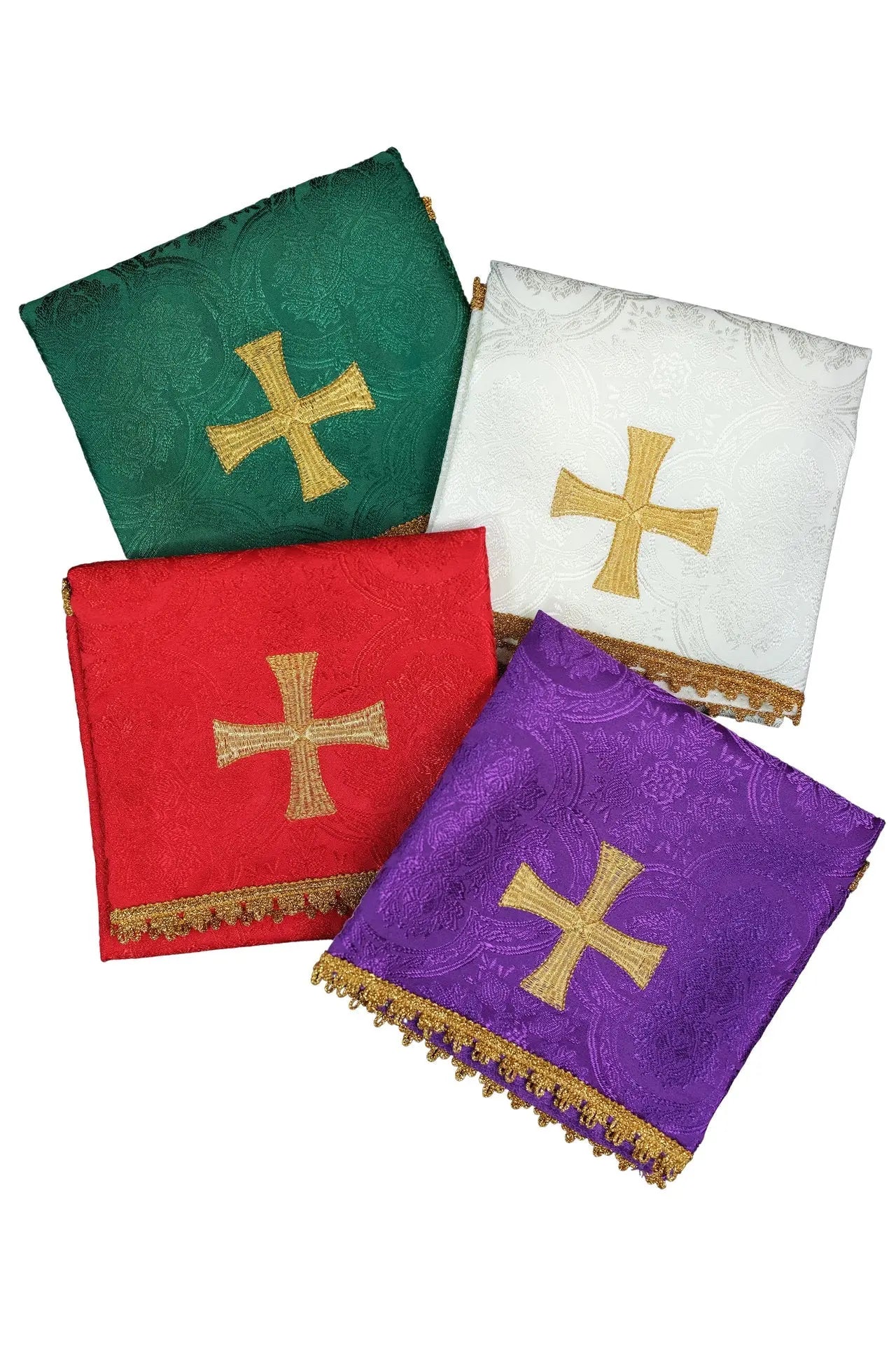 Ensemble de voiles de calice en quatre couleurs liturgiques