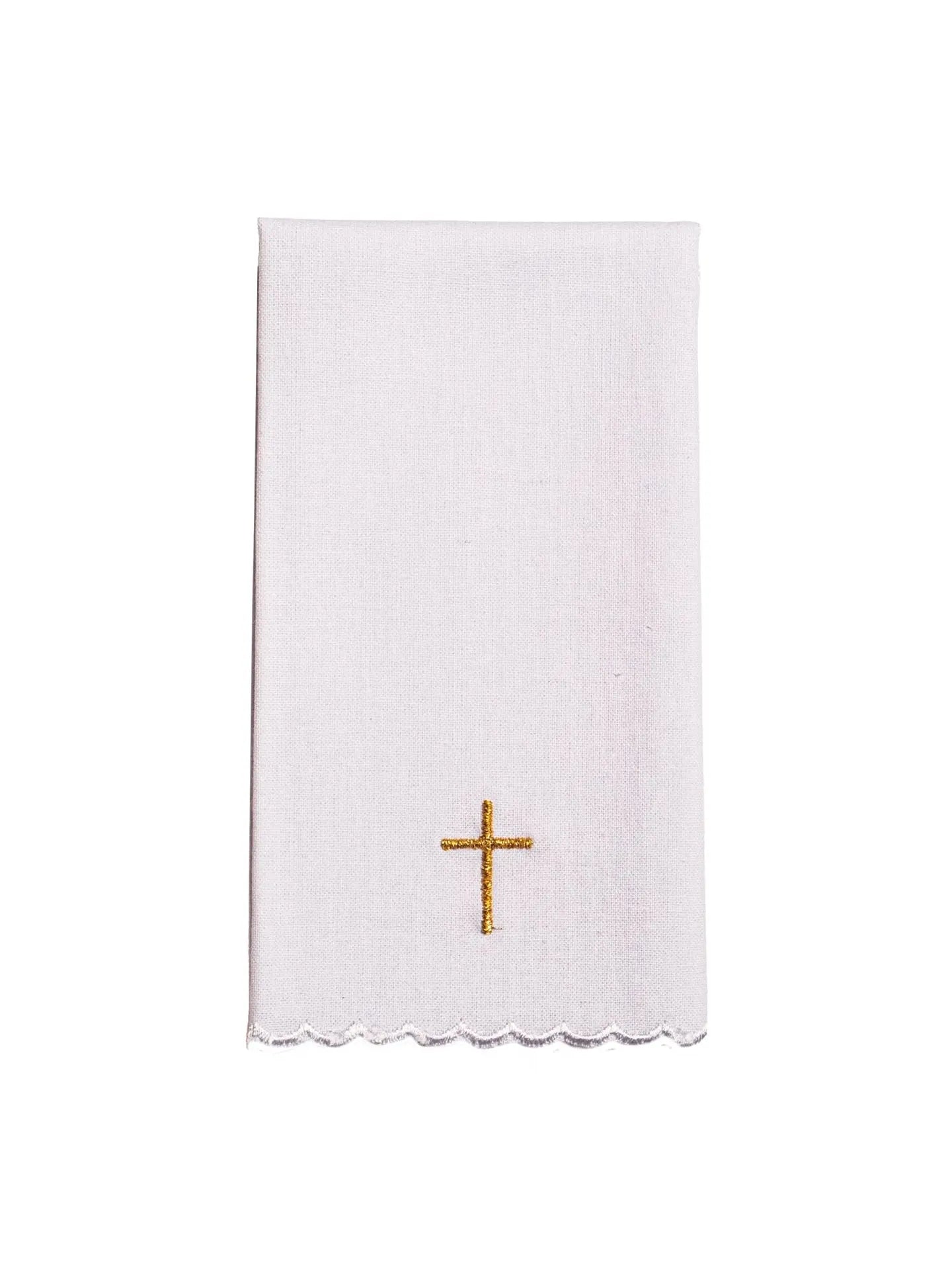 Green chalice linen embroidered with cross