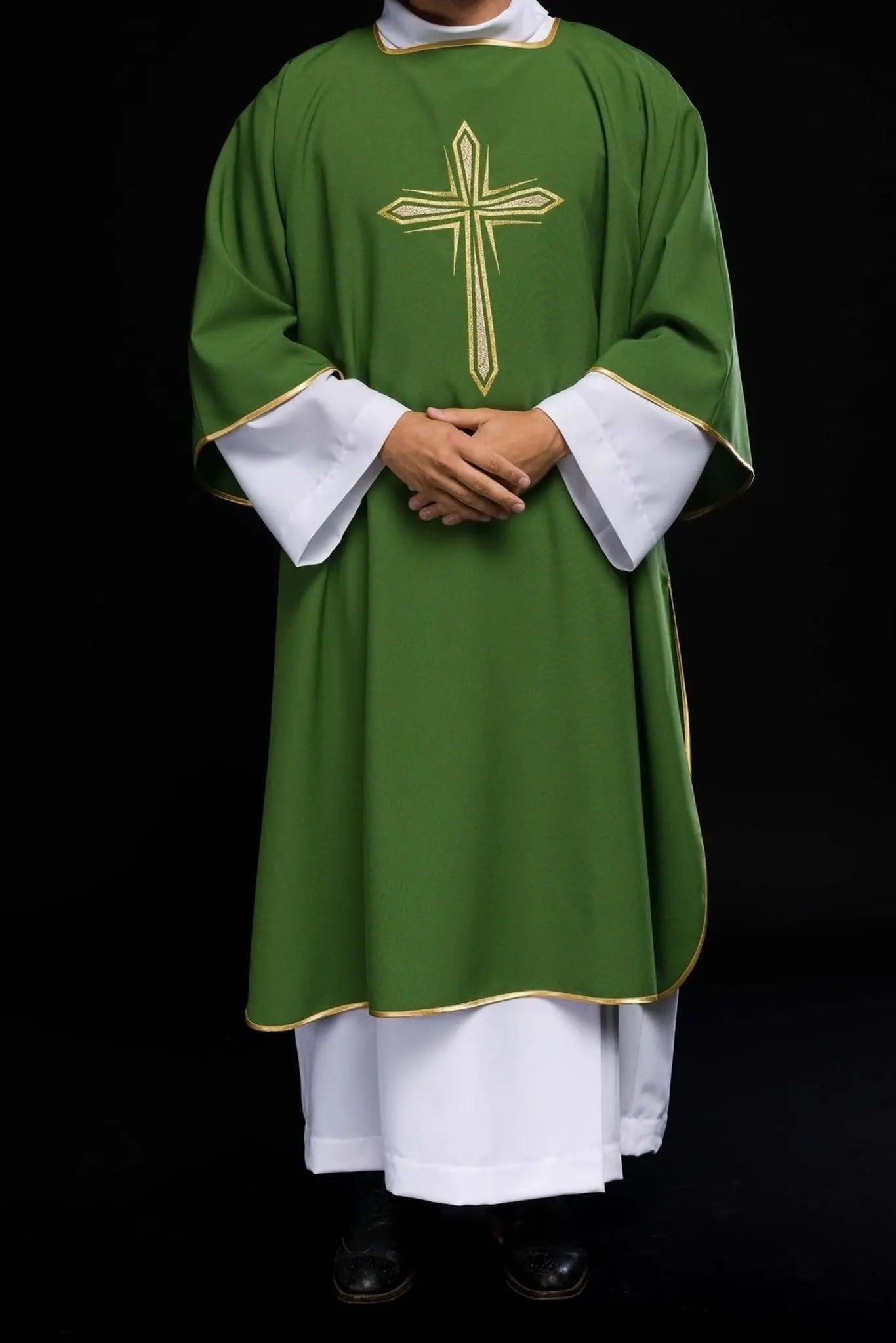 Green Dalmatic with Embroidered Gold Cross