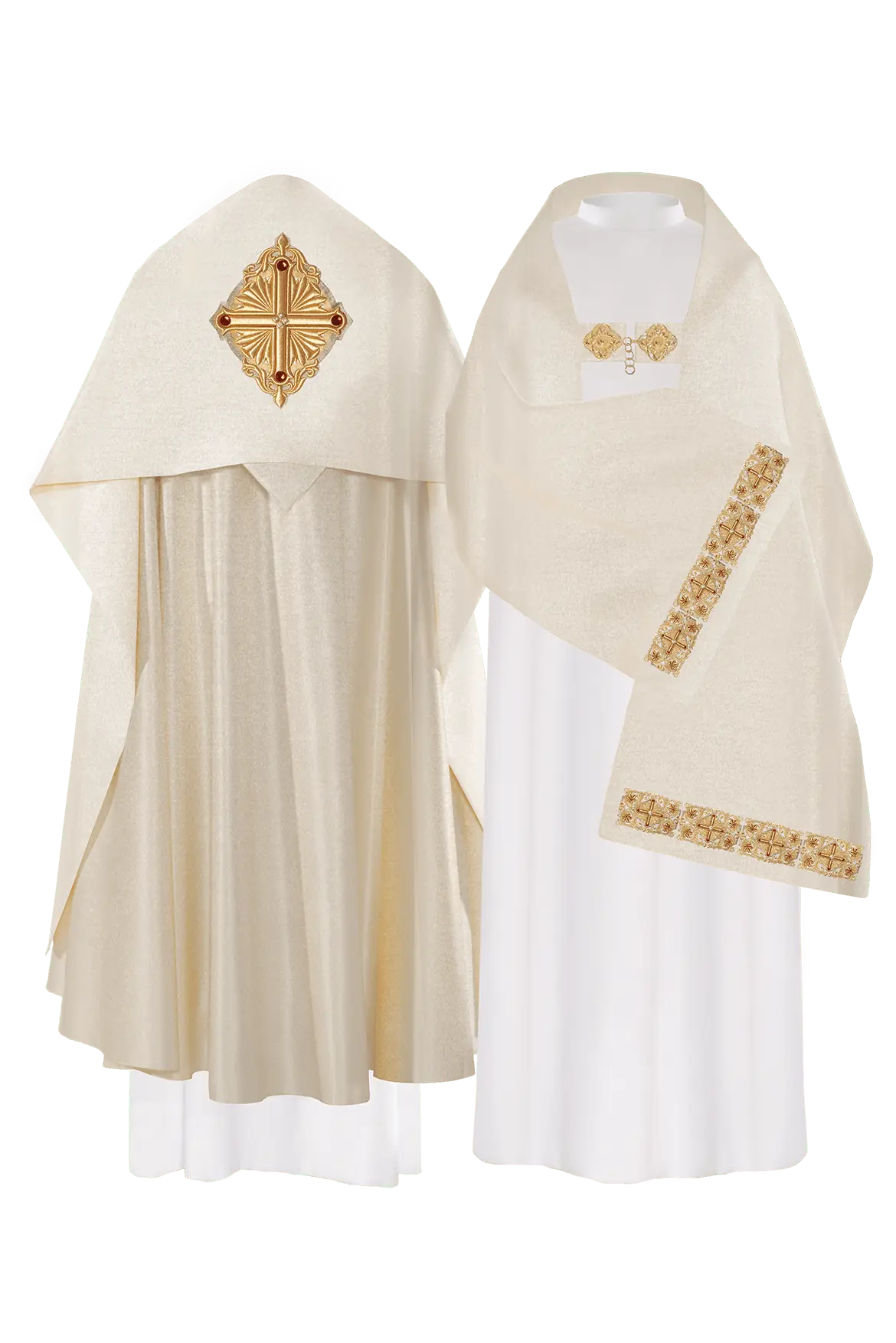 Gold veil with embroidered cross