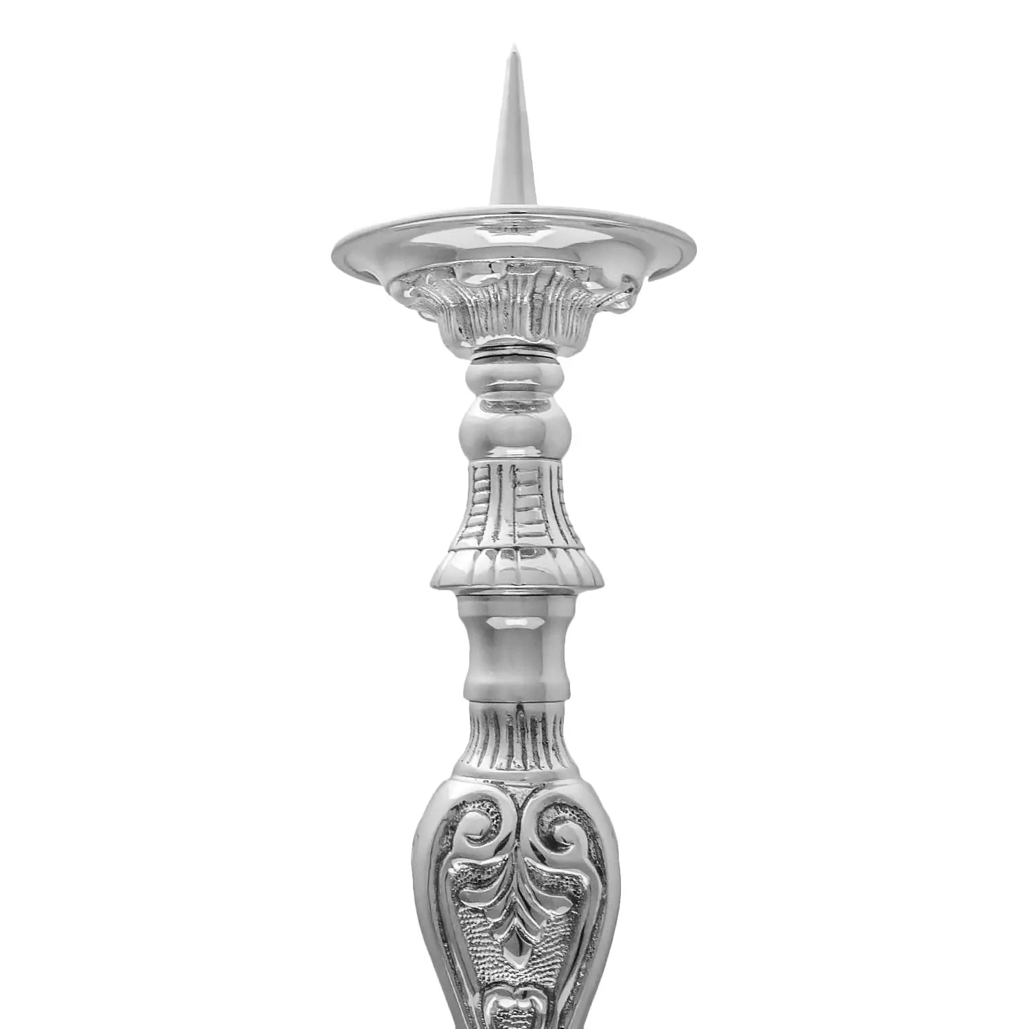 Bougeoir en laiton nickelé – 60 cm