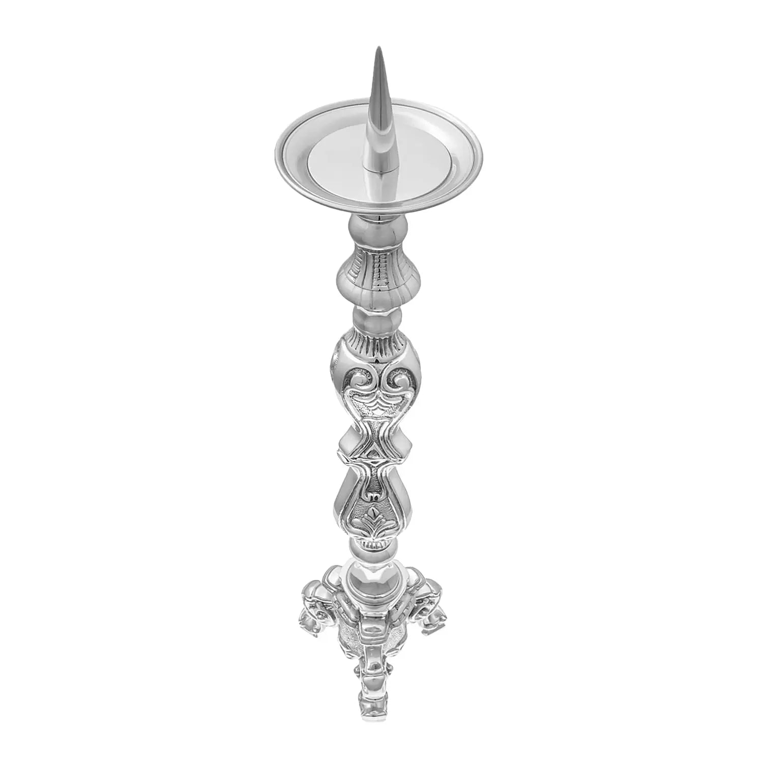Bougeoir en laiton nickelé – 60 cm