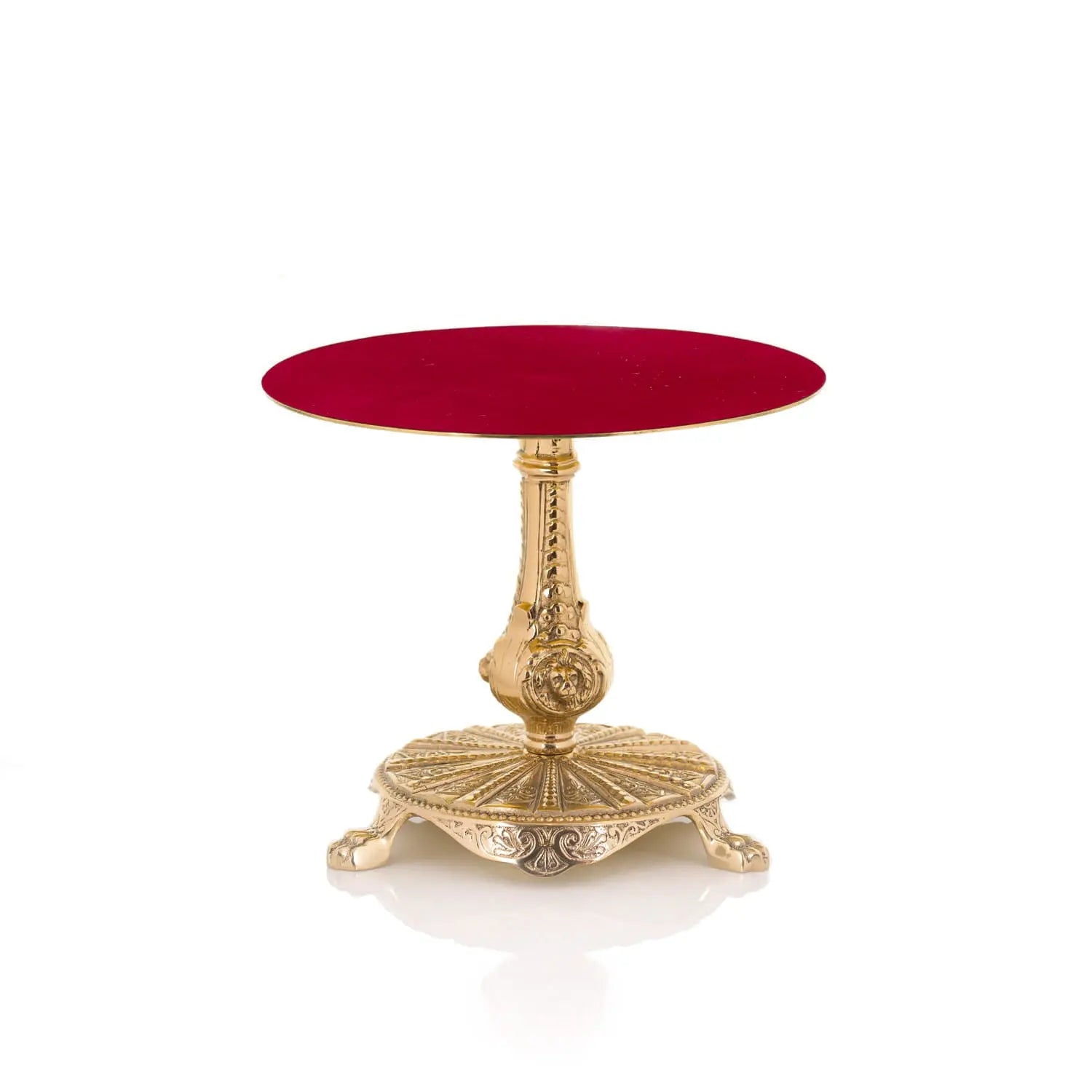 Trône de Monstrance en Laiton avec Dessus en Velours Rouge