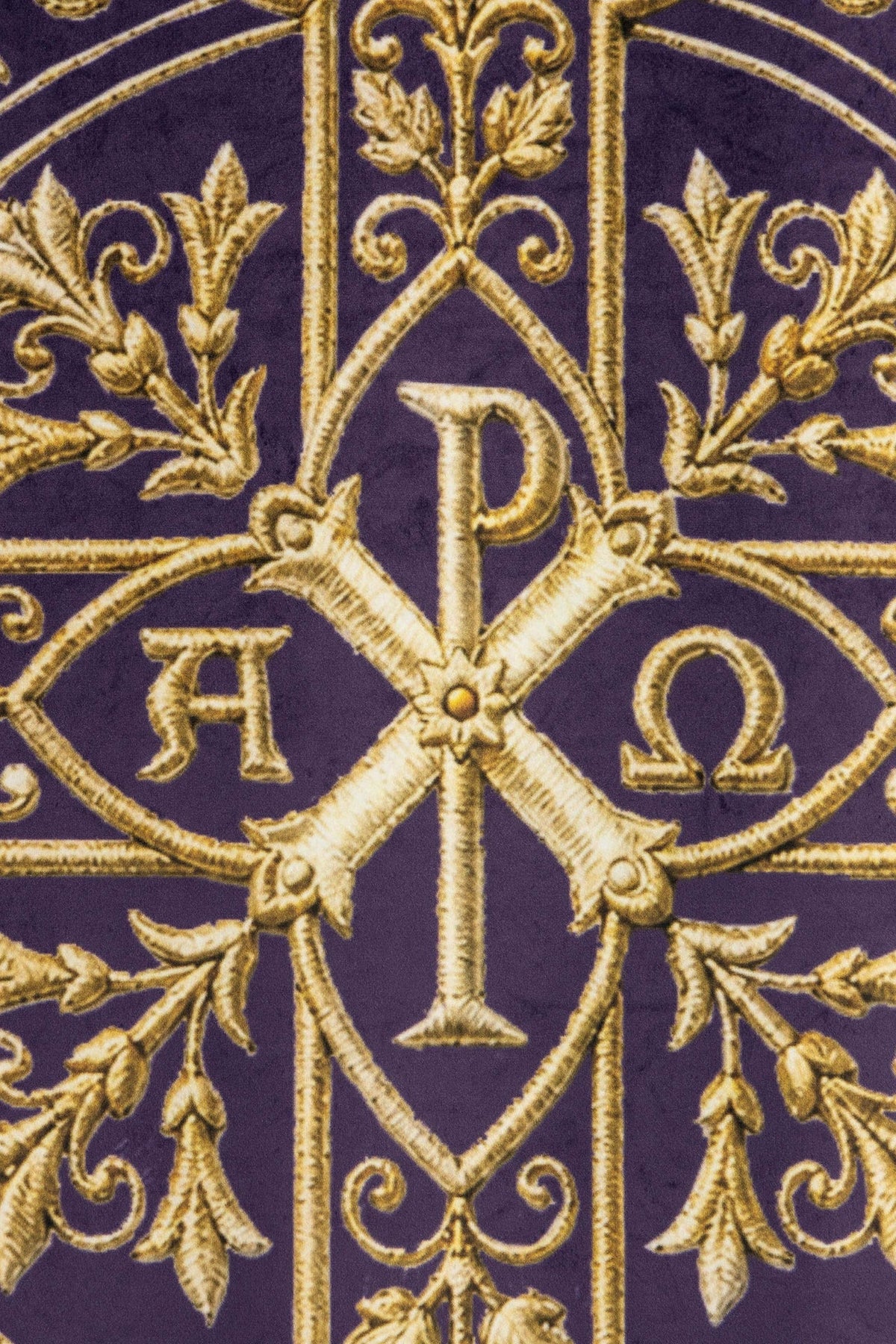 Chorągiew drukowana dwustronna z motywem IHS i Pax fioletowa