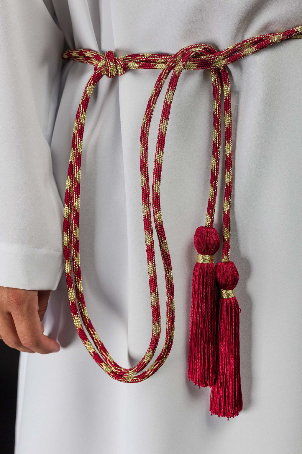 Cingulum liturgique rouge et or