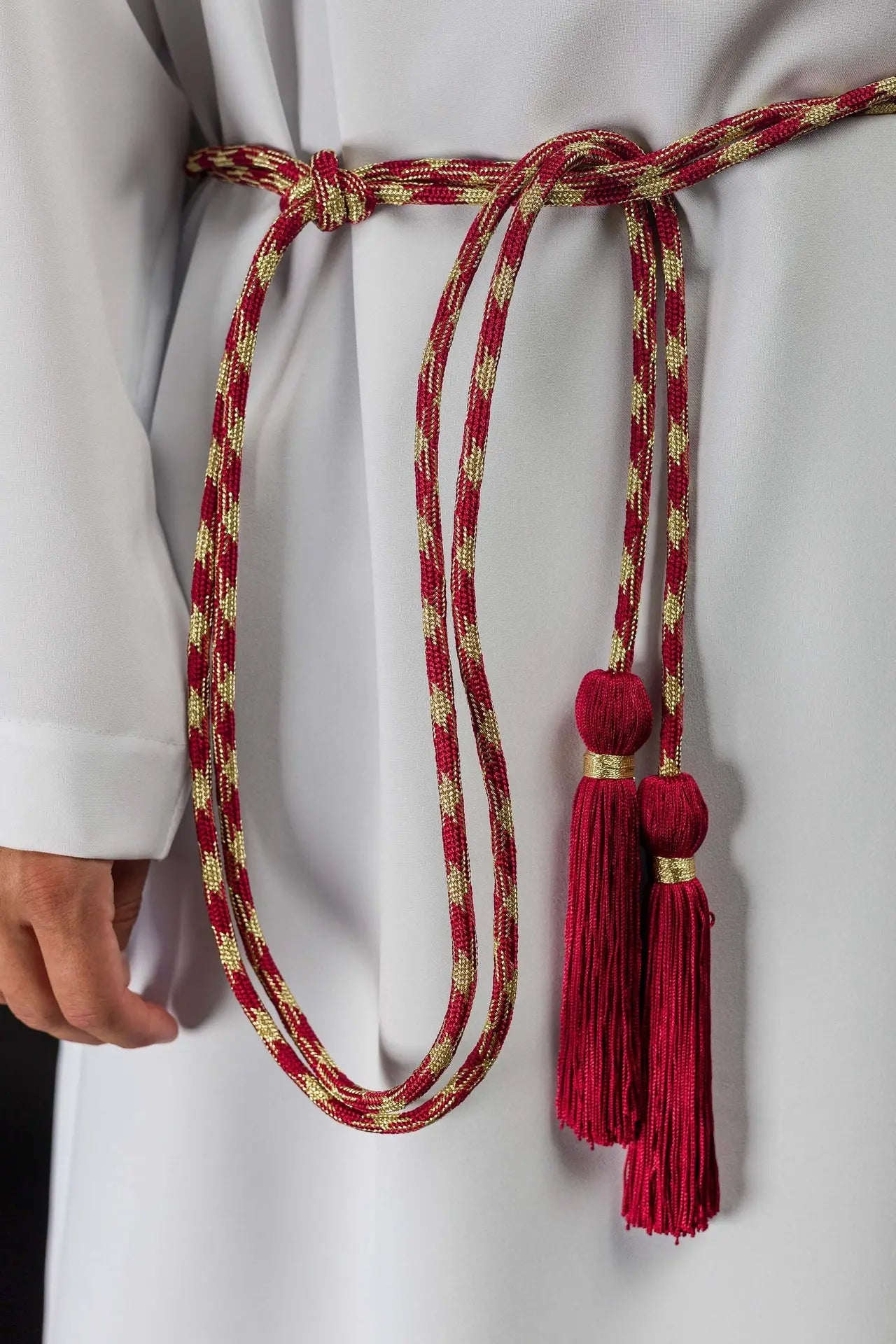 Cingulum liturgique rouge-or