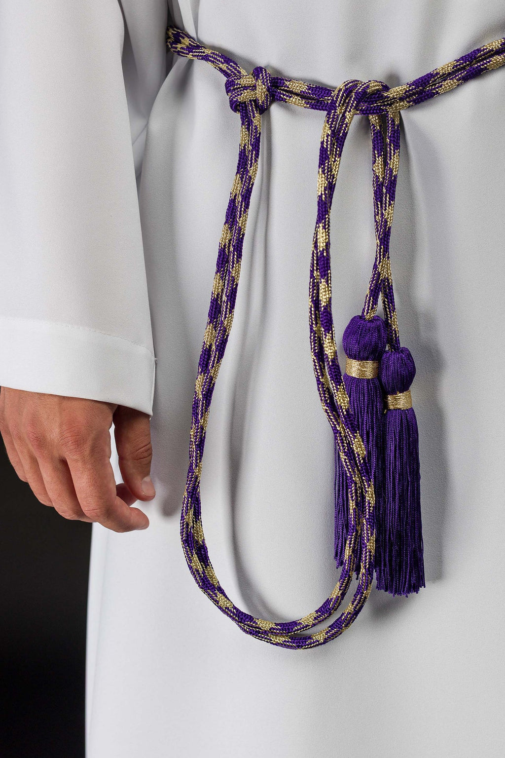 Cingulum liturgique violet et or
