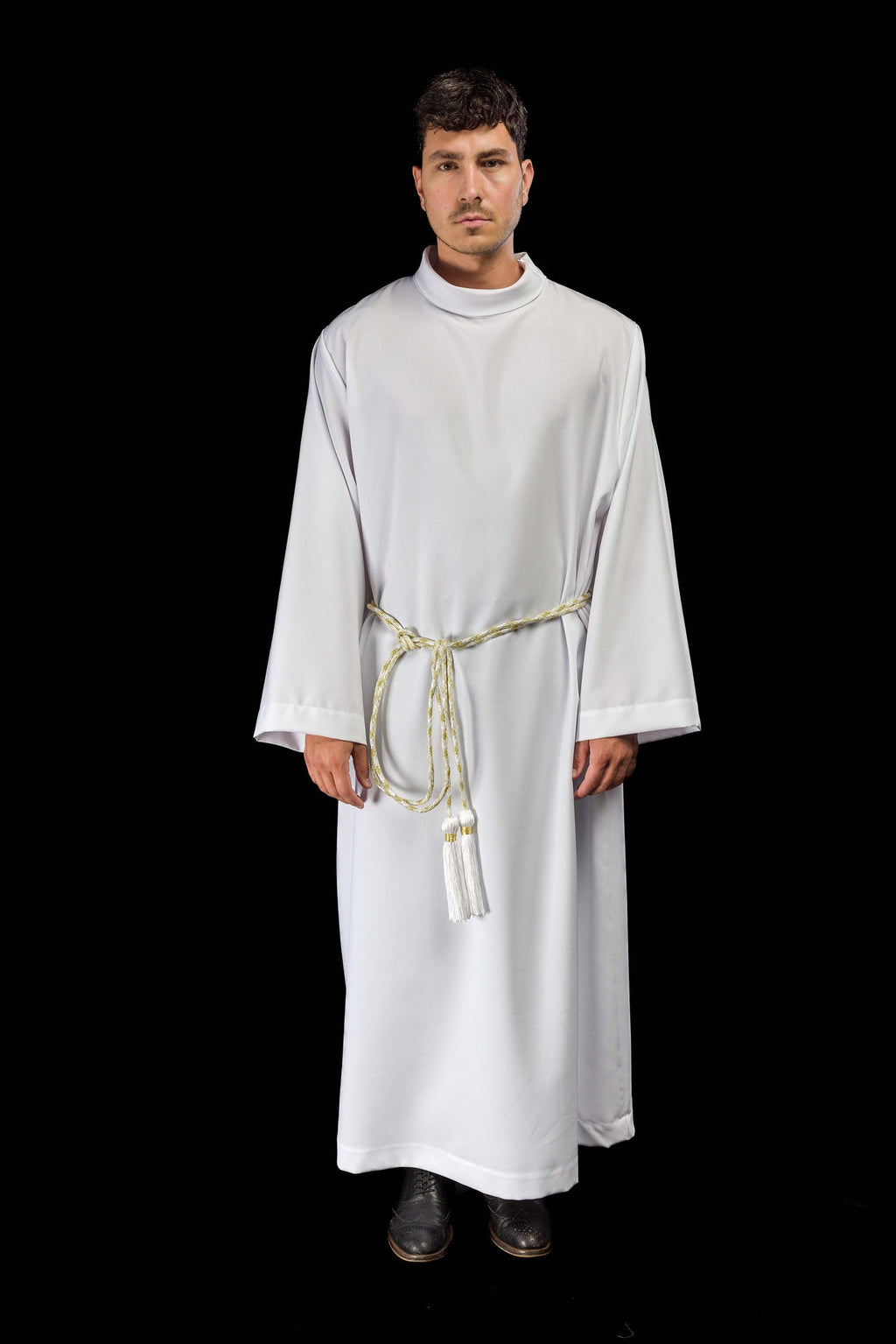 Cingulum liturgique blanc et or