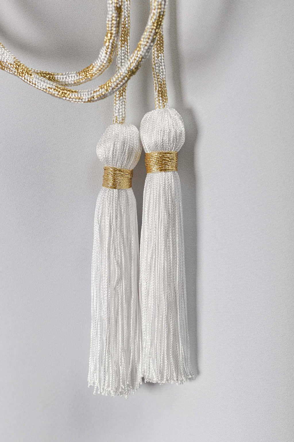 Cingulum liturgique blanc et or