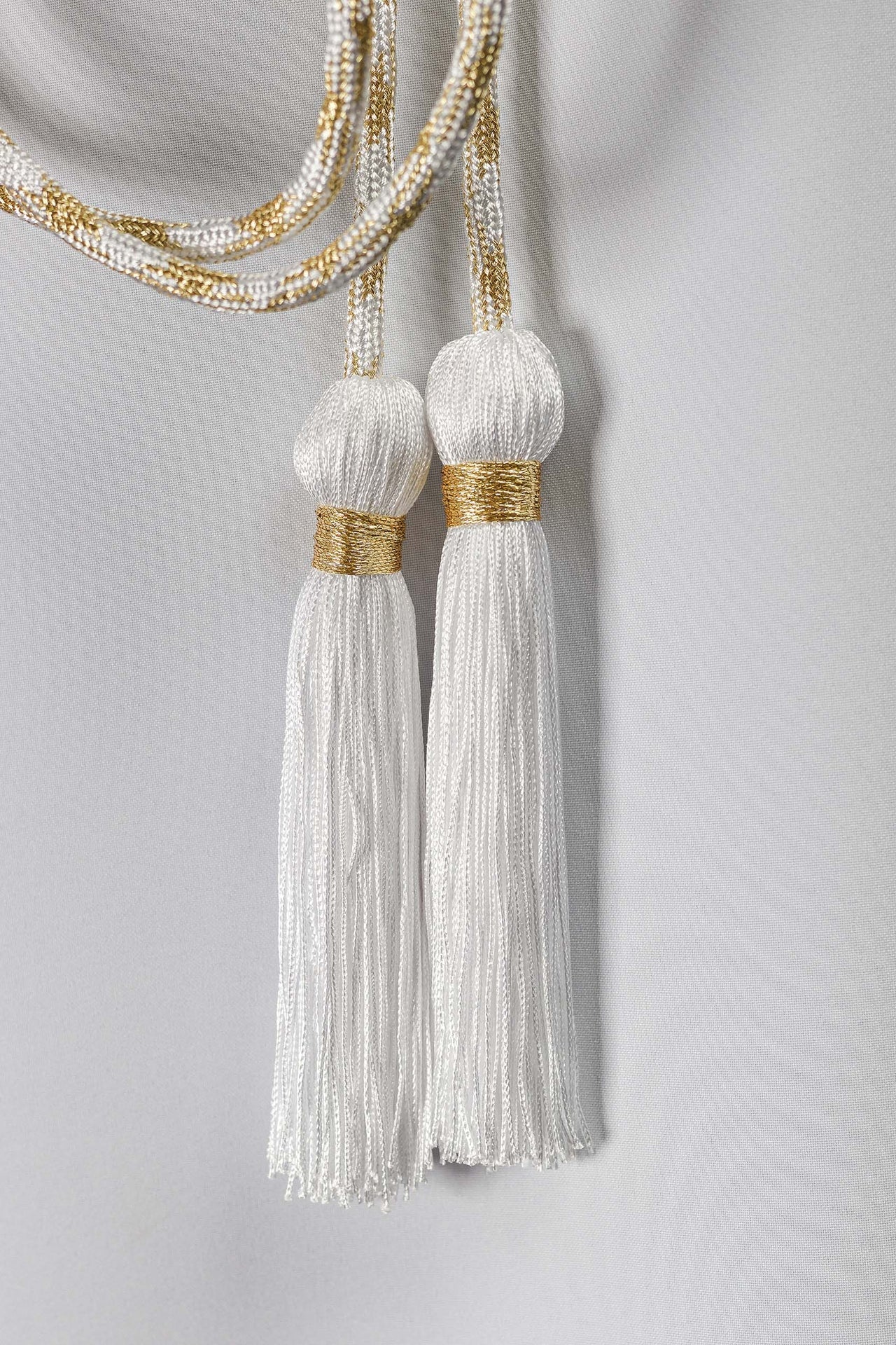 Cingulum liturgique blanc et or